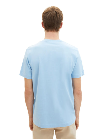 Tom Tailor Washed Out Middle Blue Men Regular Fit Short-Sleeved T-Shirt SKU: 1040906_32245 Image 03