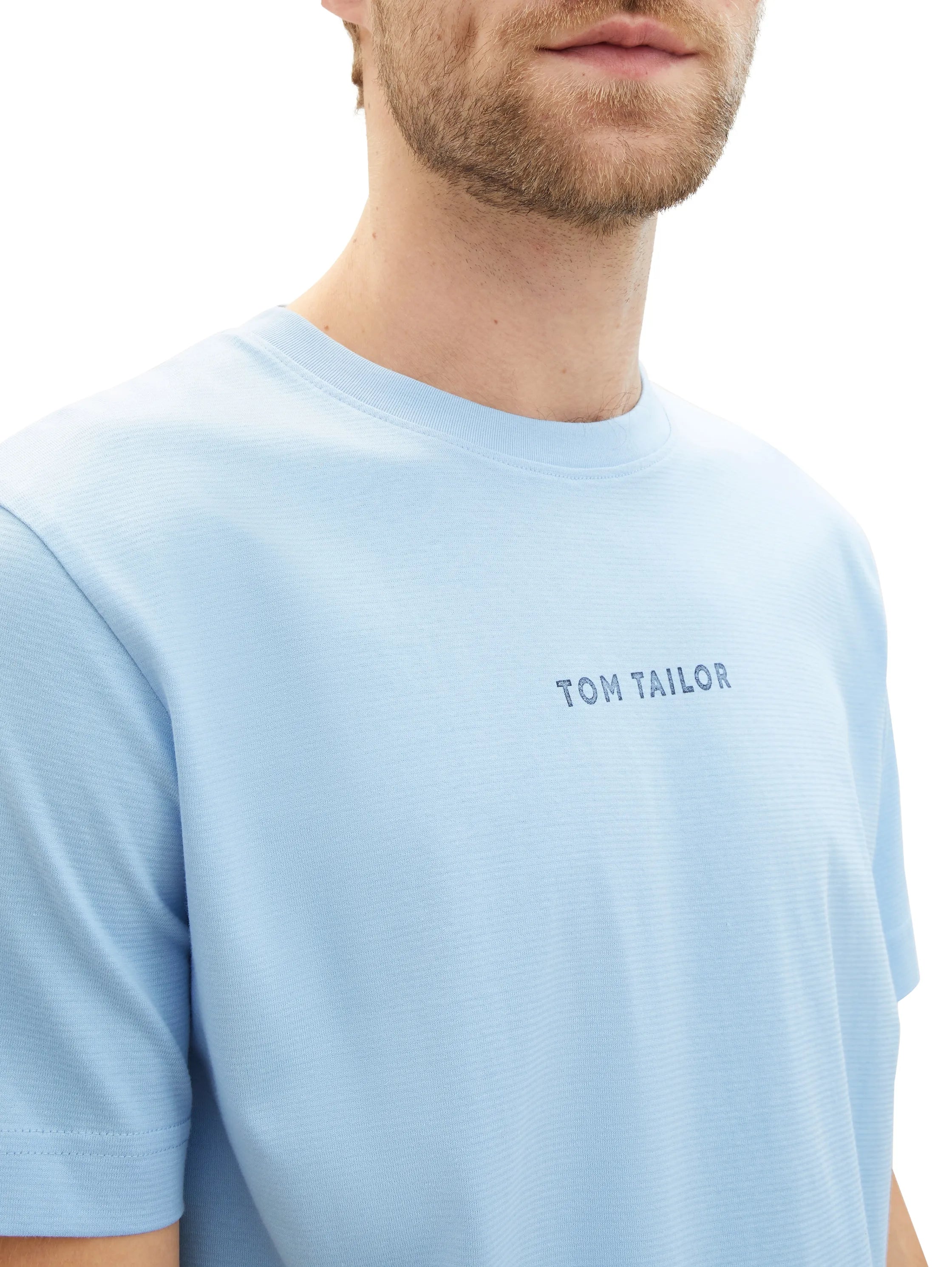 Tom Tailor Washed Out Middle Blue Men Regular Fit Short-Sleeved T-Shirt SKU: 1040906_32245 Image 06