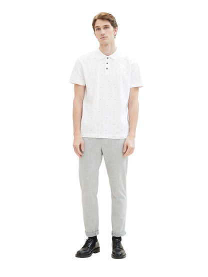 Tom Tailor White Letter Design Men Polo Shirt with an All-Over Print SKU: 1040913_34624 Image 02