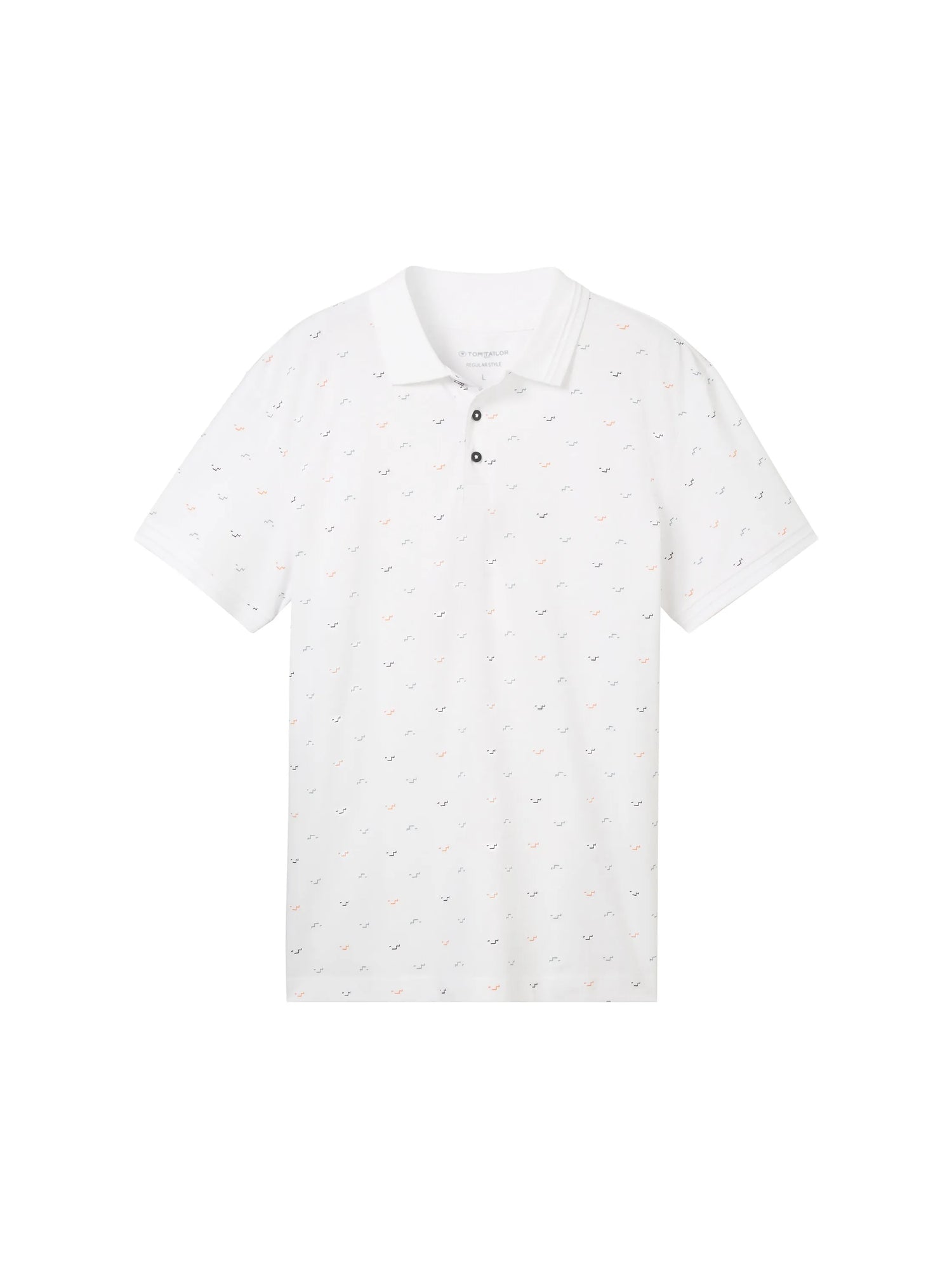 Tom Tailor White Letter Design Men Polo Shirt with an All-Over Print SKU: 1040913_34624 Image 07