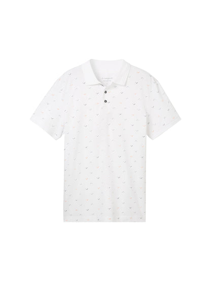Tom Tailor White Letter Design Men Polo Shirt with an All-Over Print SKU: 1040913_34624 Image 07