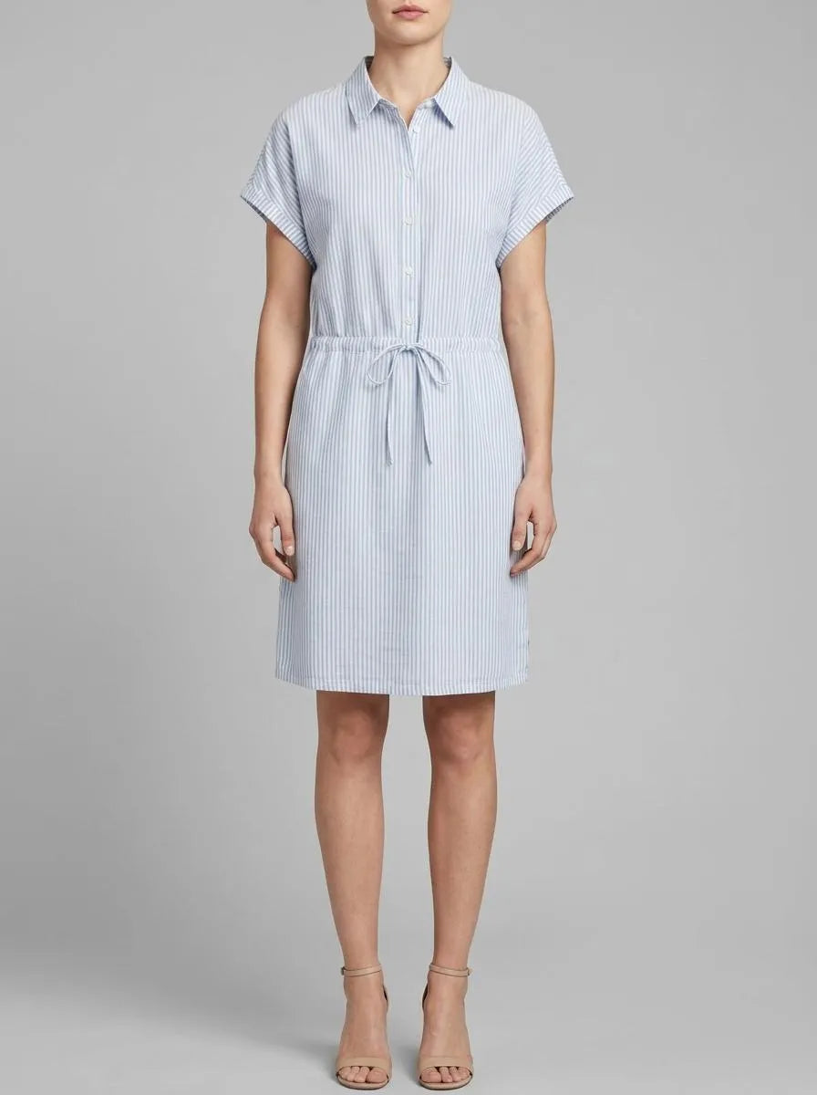 Denim Tom Tailor Blue White Strripe Women Striped Mini Dress SKU: 1040925_34878 Image 00