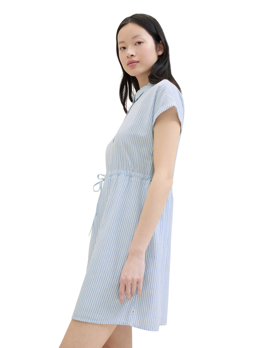 Denim Tom Tailor Blue White Strripe Women Striped Mini Dress SKU: 1040925_34878 Image 01