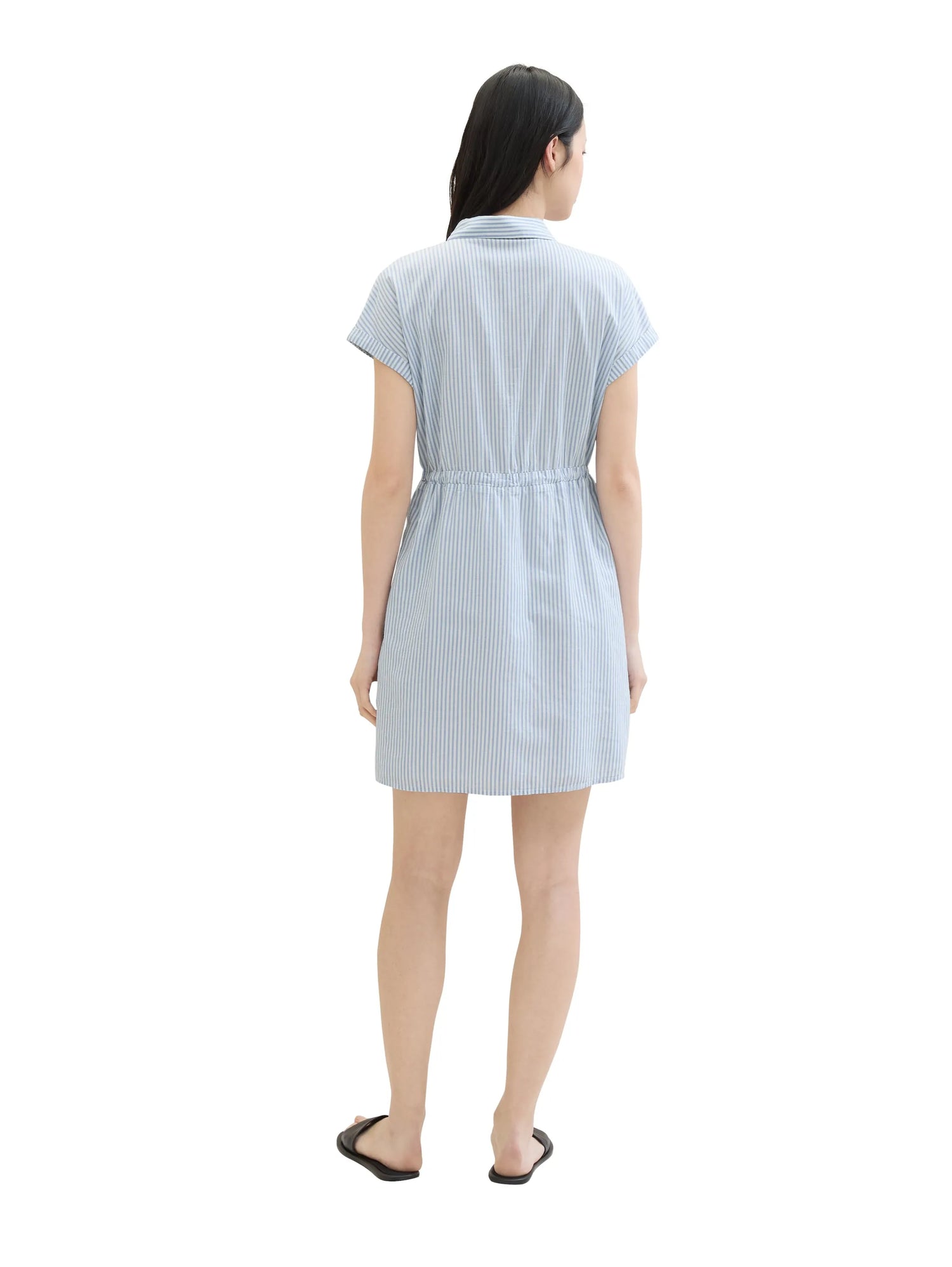Denim Tom Tailor Blue White Strripe Women Striped Mini Dress SKU: 1040925_34878 Image 03