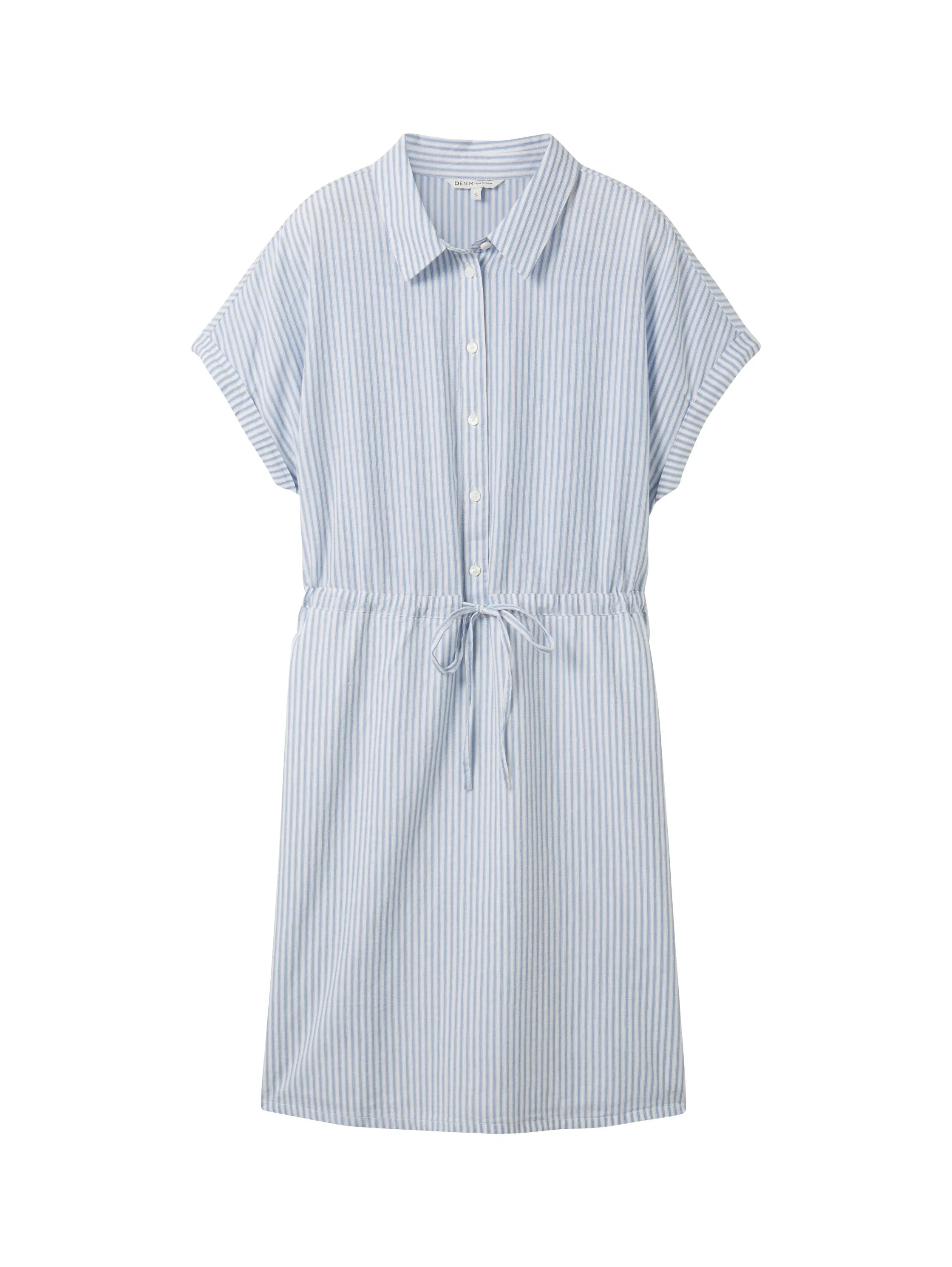 Denim Tom Tailor Blue White Strripe Women Striped Mini Dress SKU: 1040925_34878 Image 07