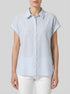 Denim Tom Tailor Blue White Strripe Women Striped Short-Sleeved Shirt SKU: 1040926_34878 Image 00