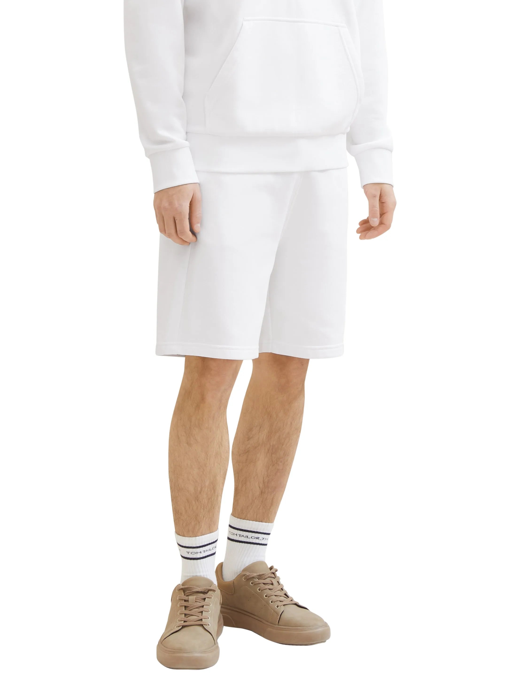Denim Tom Tailor White Men Relaxed Sweat Shorts SKU: 1040931_20000 Image 01