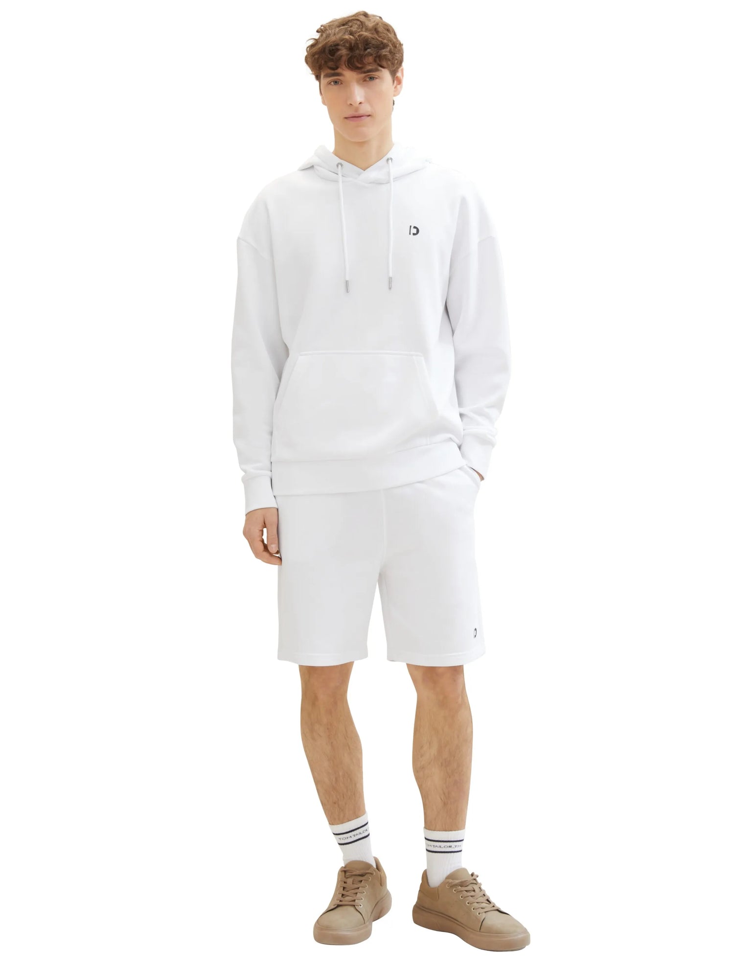 Denim Tom Tailor White Men Relaxed Sweat Shorts SKU: 1040931_20000 Image 03