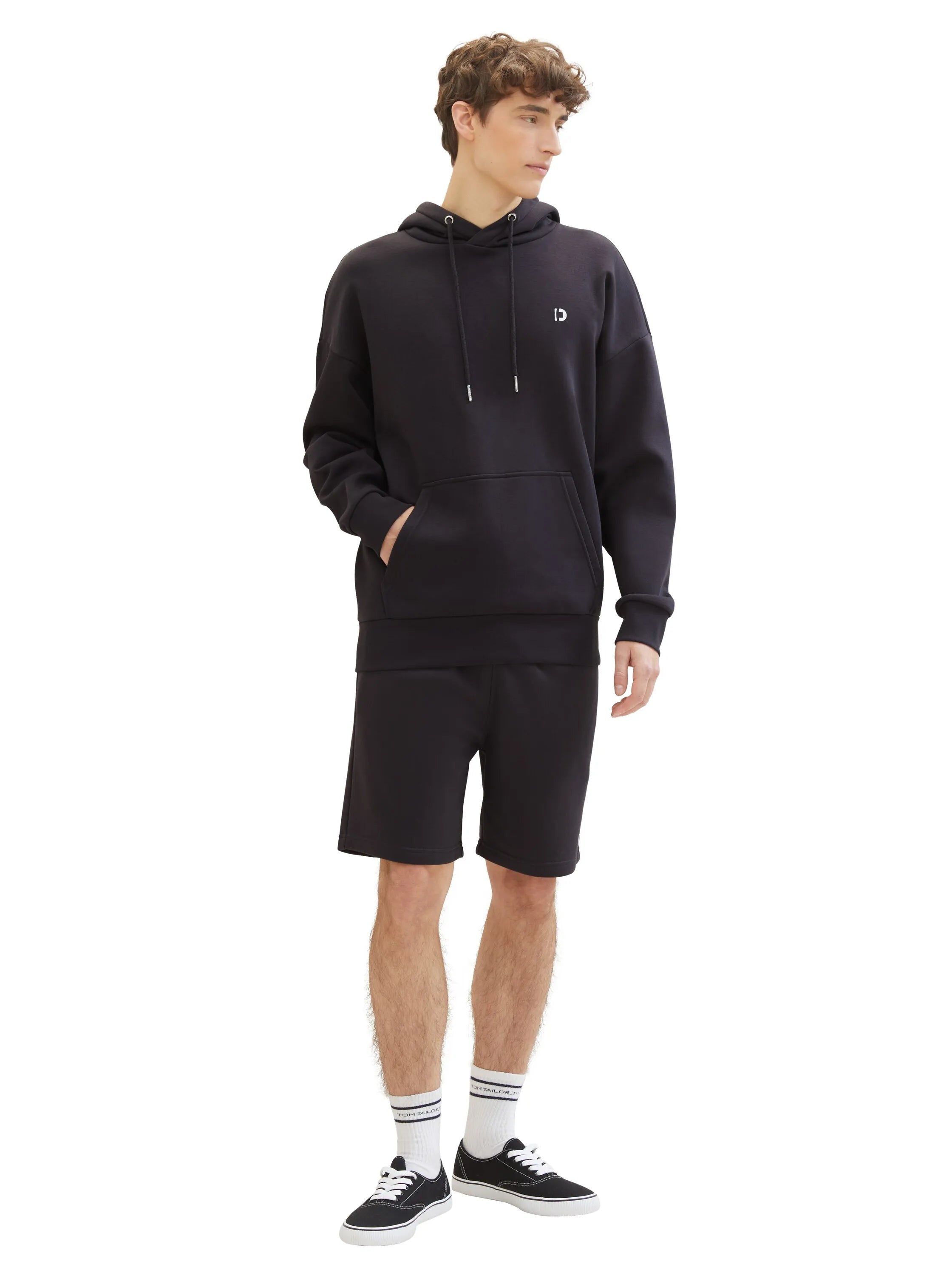 Denim Tom Tailor Coal Grey Men Relaxed Sweat Shorts SKU: 1040931_29476 Image 03