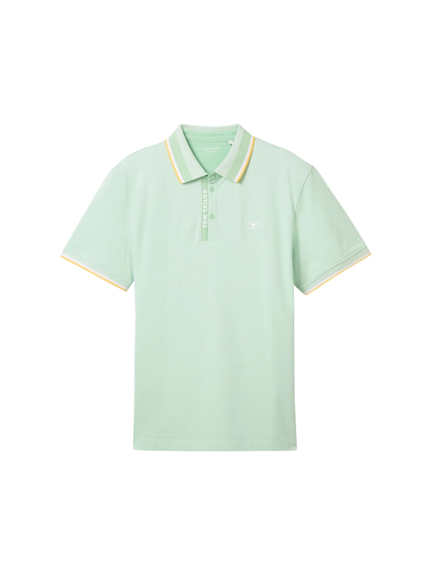 Tom Tailor Mint White Two Tone Men Polo Shirt with a PiquŽ Texture SKU: 1040937_35090 Image 07