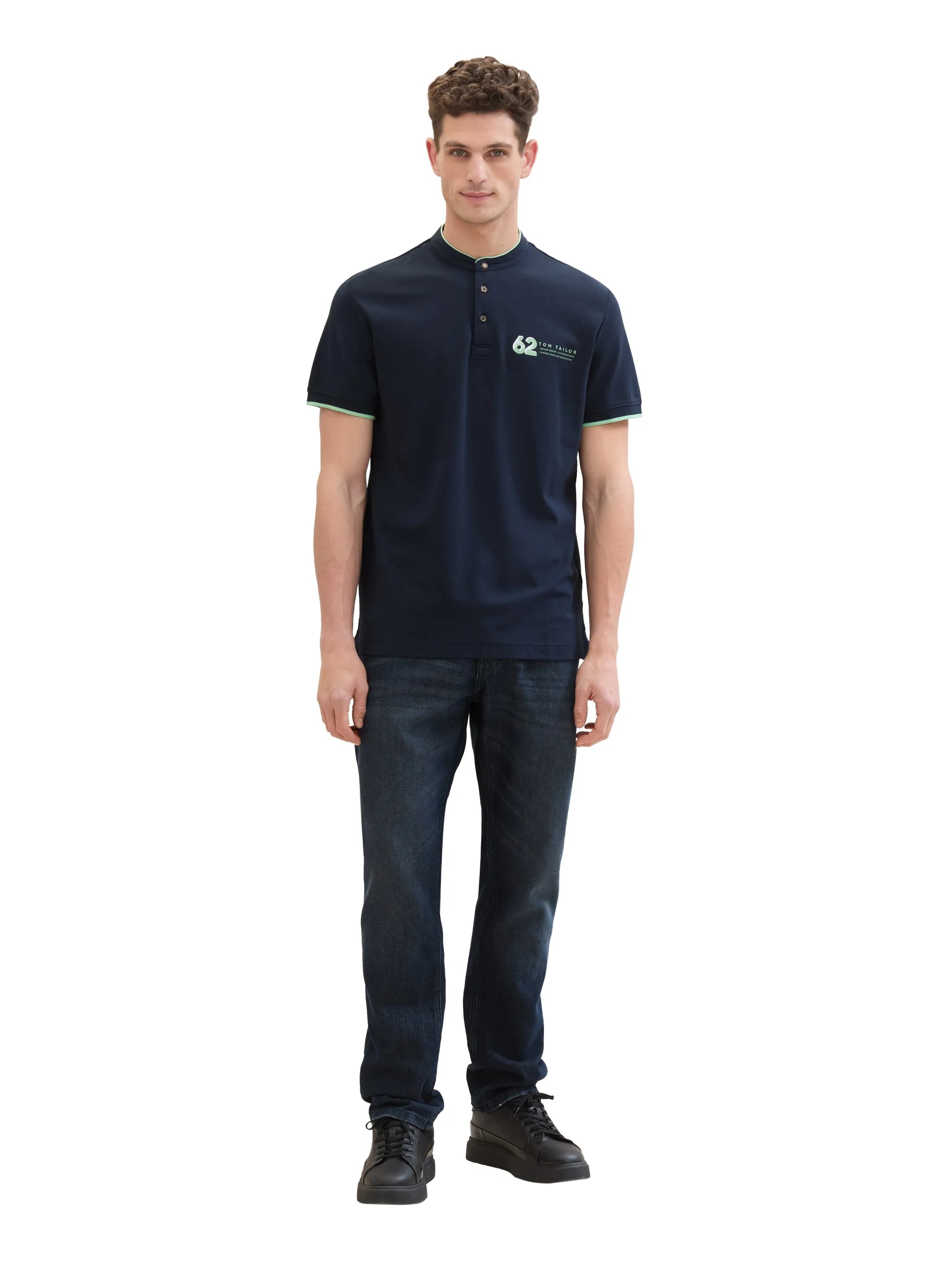 Tom Tailor Sky Captain Blue Men Polo Shirt with a Print SKU: 1040948_10668 Image 02