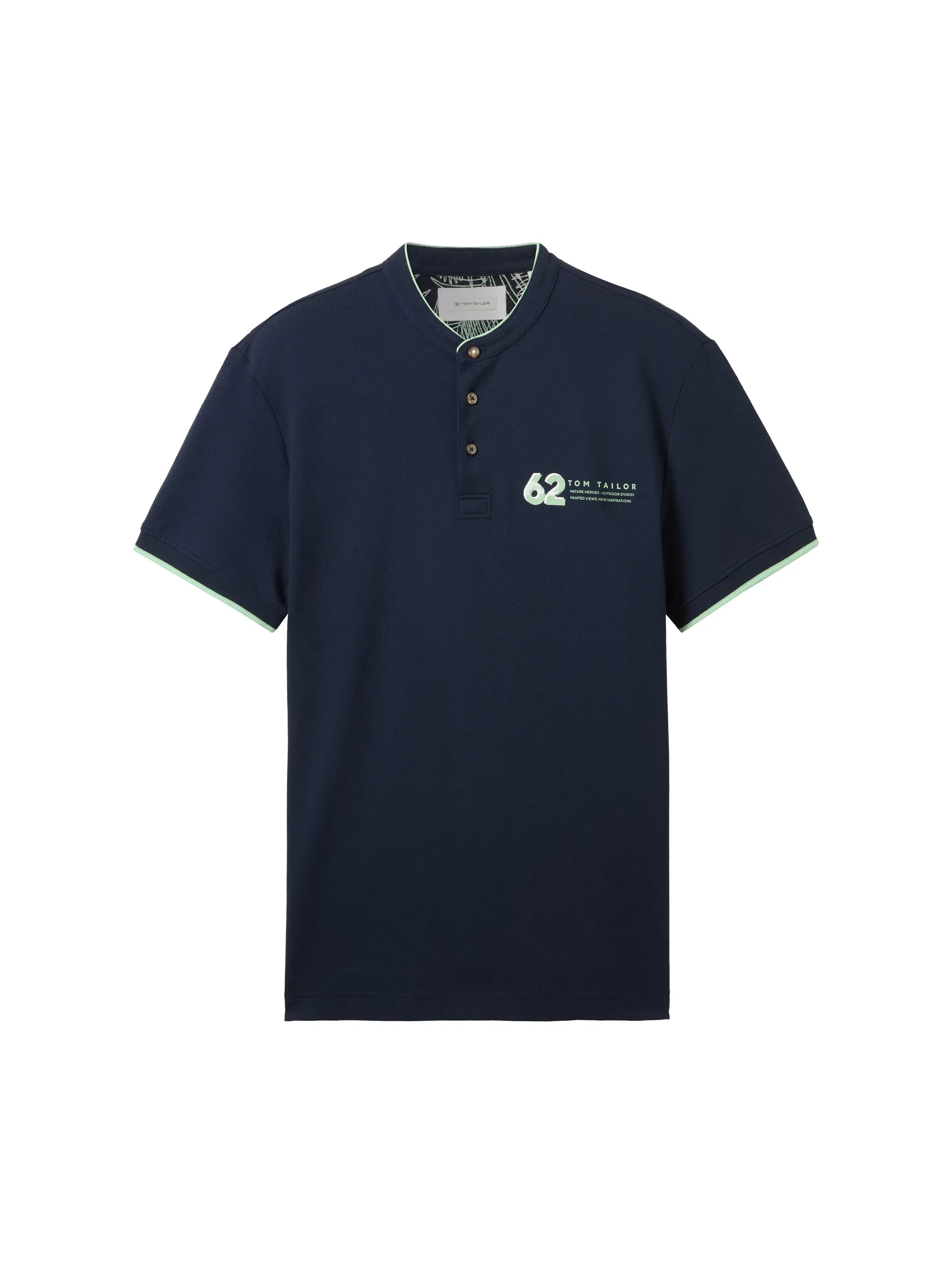 Tom Tailor Sky Captain Blue Men Polo Shirt with a Print SKU: 1040948_10668 Image 07