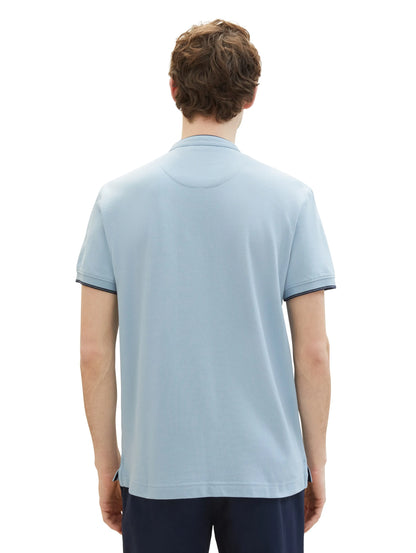 Tom Tailor Foggy Blue Men Polo Shirt with a Print SKU: 1040948_15159 Image 03