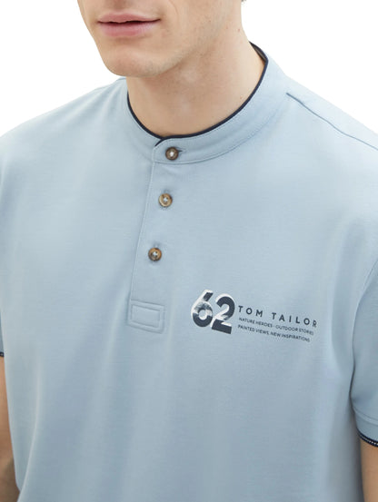 Tom Tailor Foggy Blue Men Polo Shirt with a Print SKU: 1040948_15159 Image 05