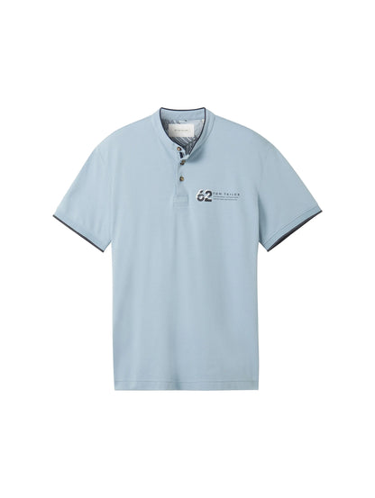 Tom Tailor Foggy Blue Men Polo Shirt with a Print SKU: 1040948_15159 Image 07