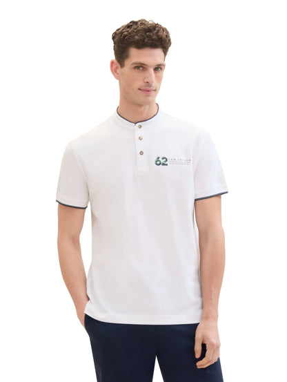 Tom Tailor White Men Polo Shirt with a Print SKU: 1040948_20000 Image 01