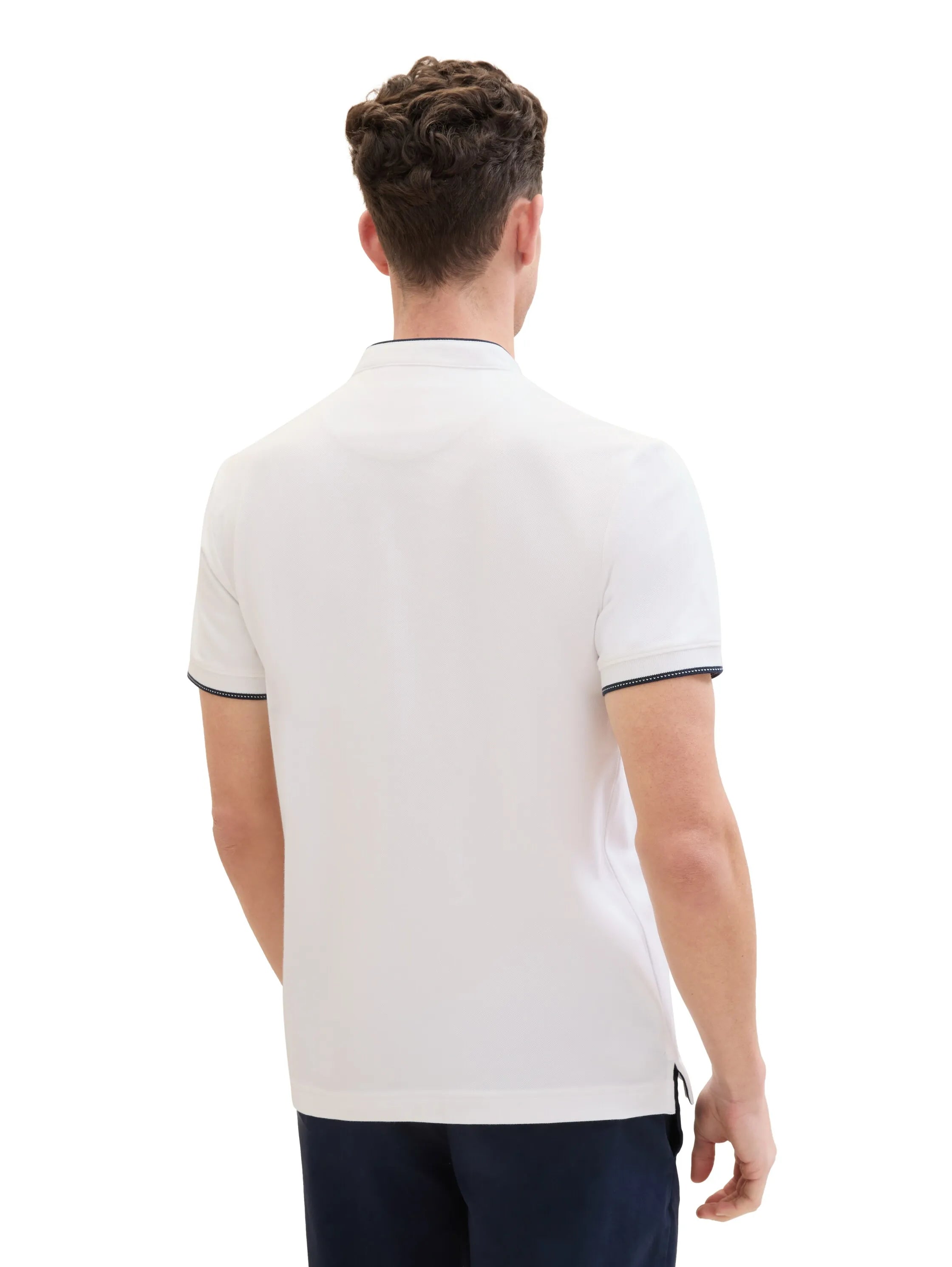 Tom Tailor White Men Polo Shirt with a Print SKU: 1040948_20000 Image 03