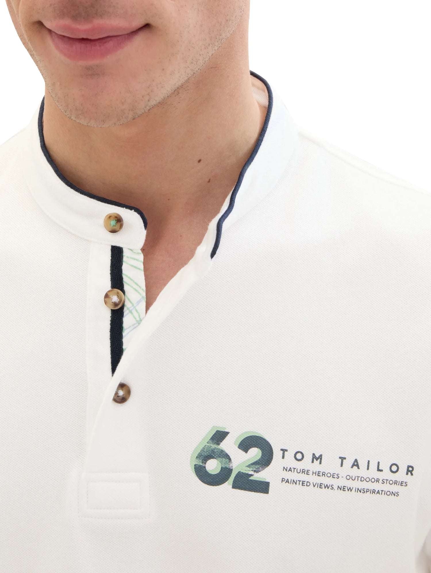 Tom Tailor White Men Polo Shirt with a Print SKU: 1040948_20000 Image 04