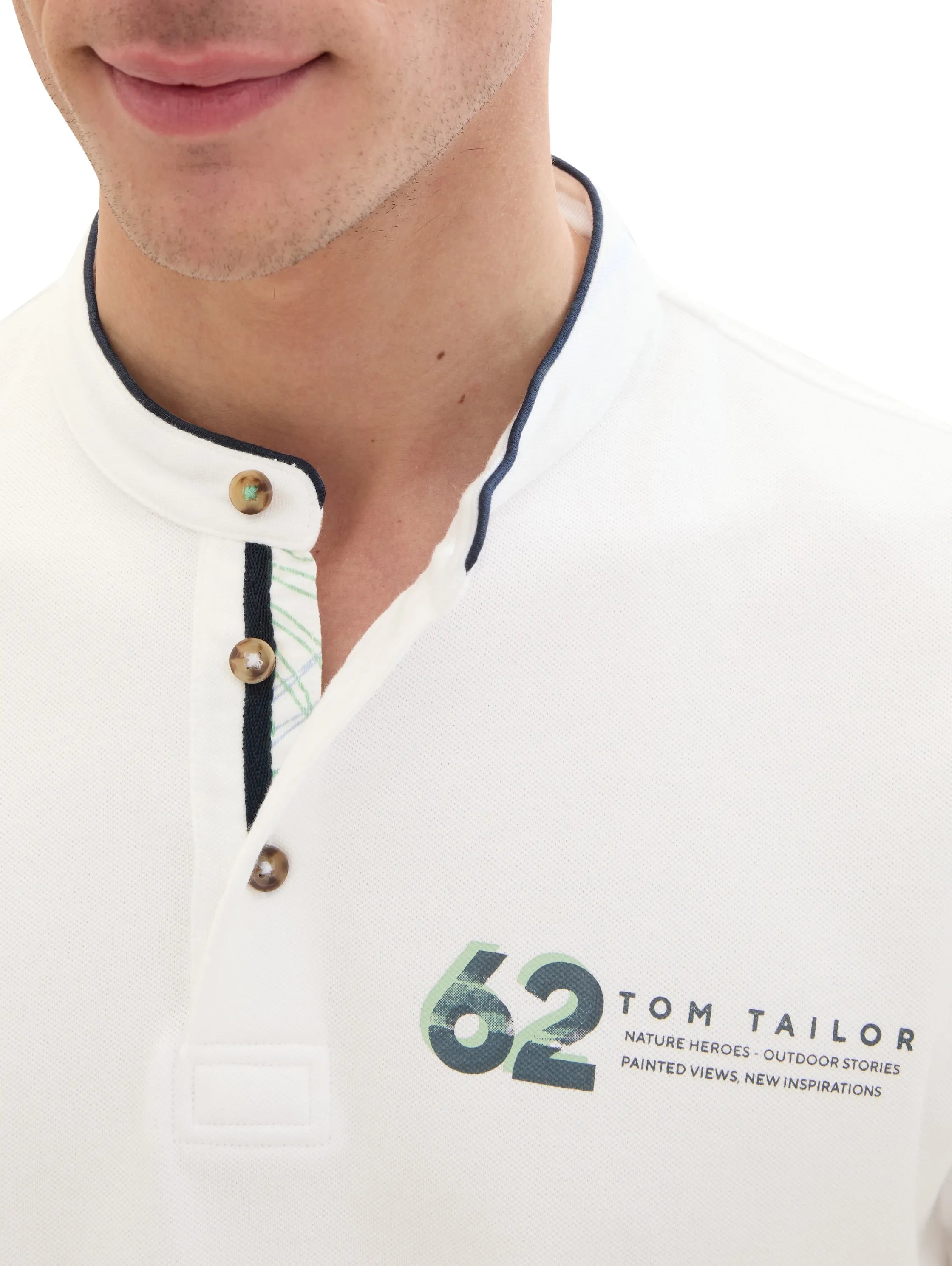 Tom Tailor White Men Polo Shirt with a Print SKU: 1040948_20000 Image 04