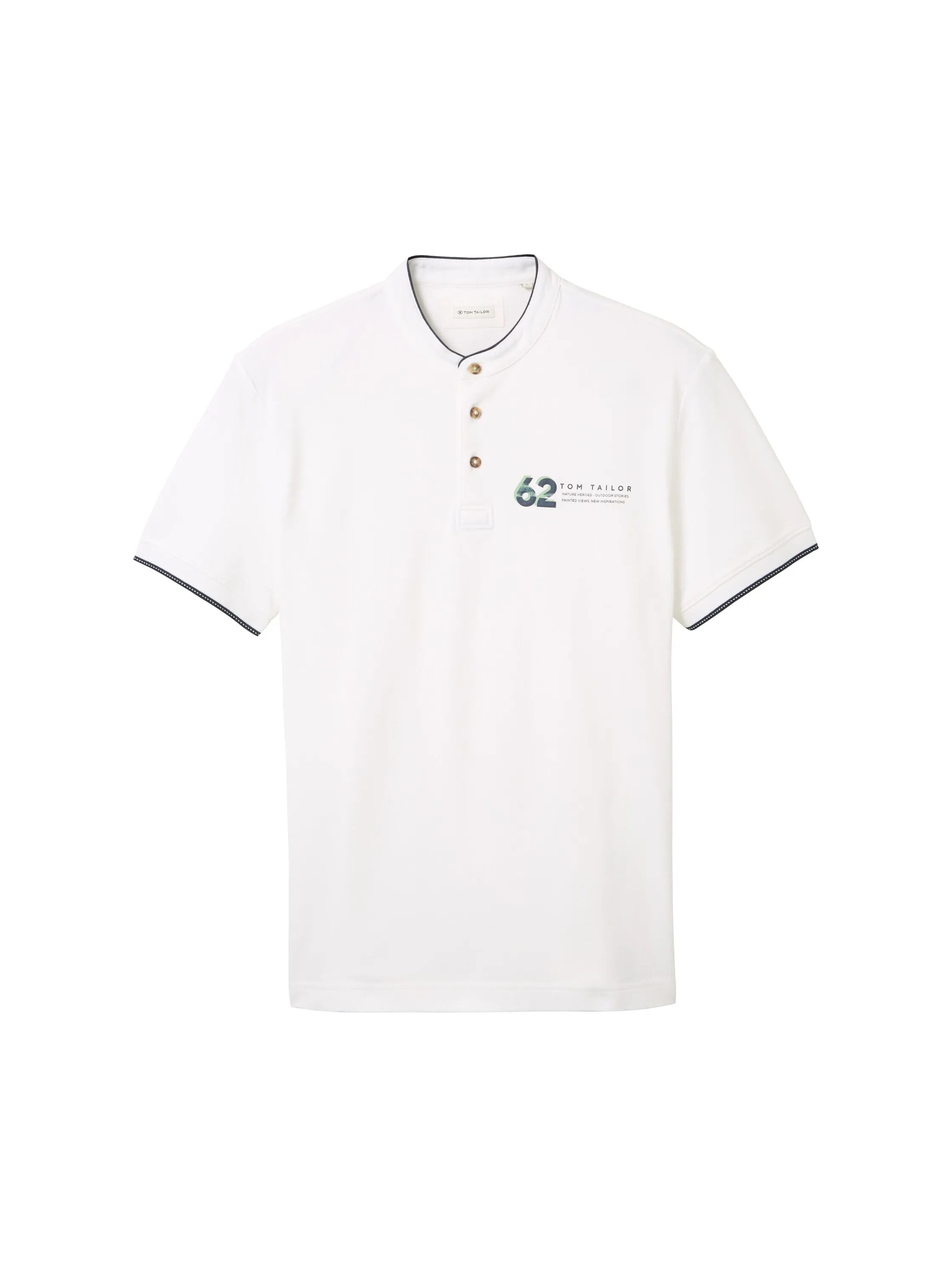 Tom Tailor White Men Polo Shirt with a Print SKU: 1040948_20000 Image 07