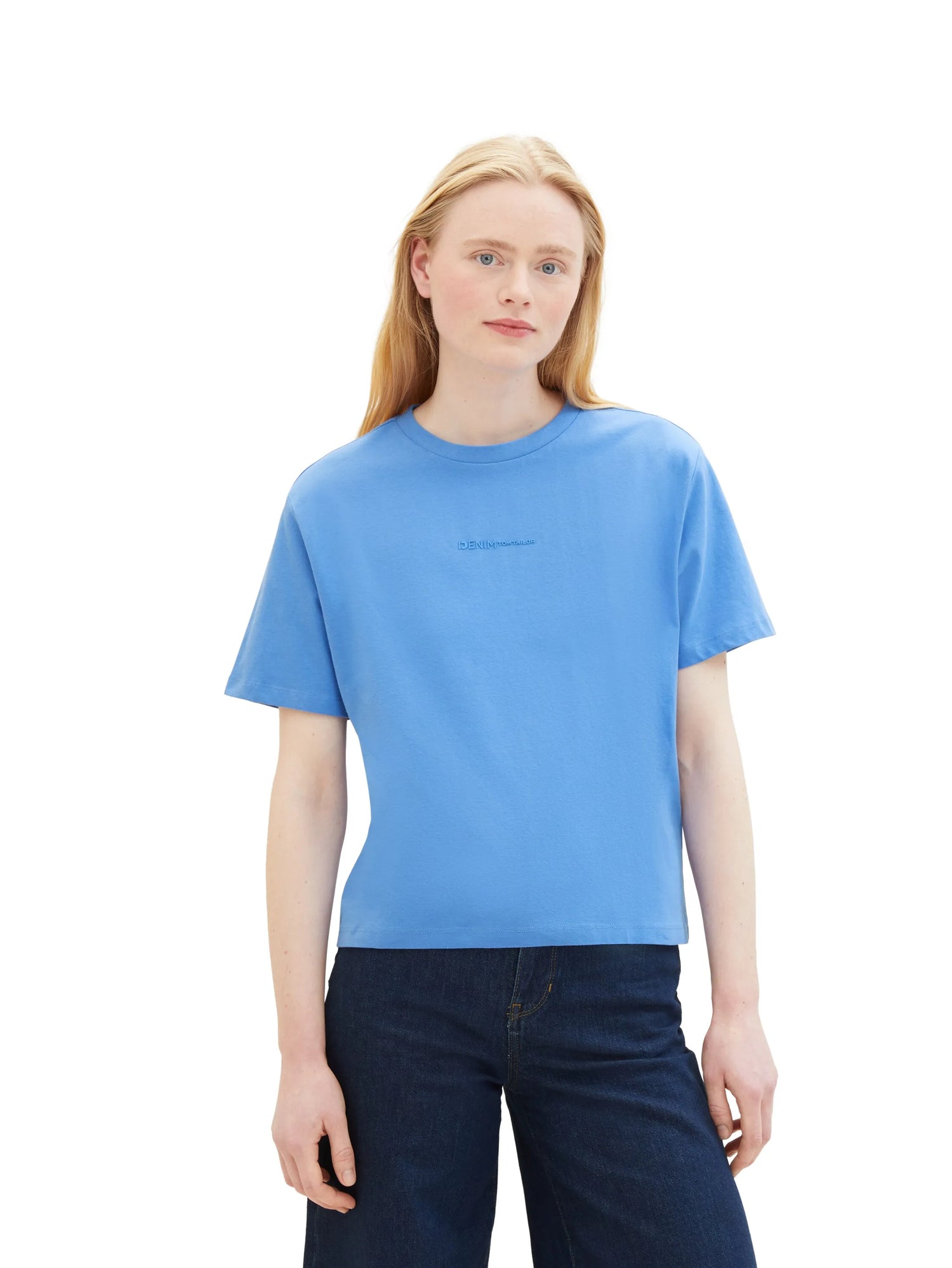 Denim Tom Tailor Sicilian Blue Women Boxy Fit Cotton T-Shirt SKU: 1041159_18712 Image 01