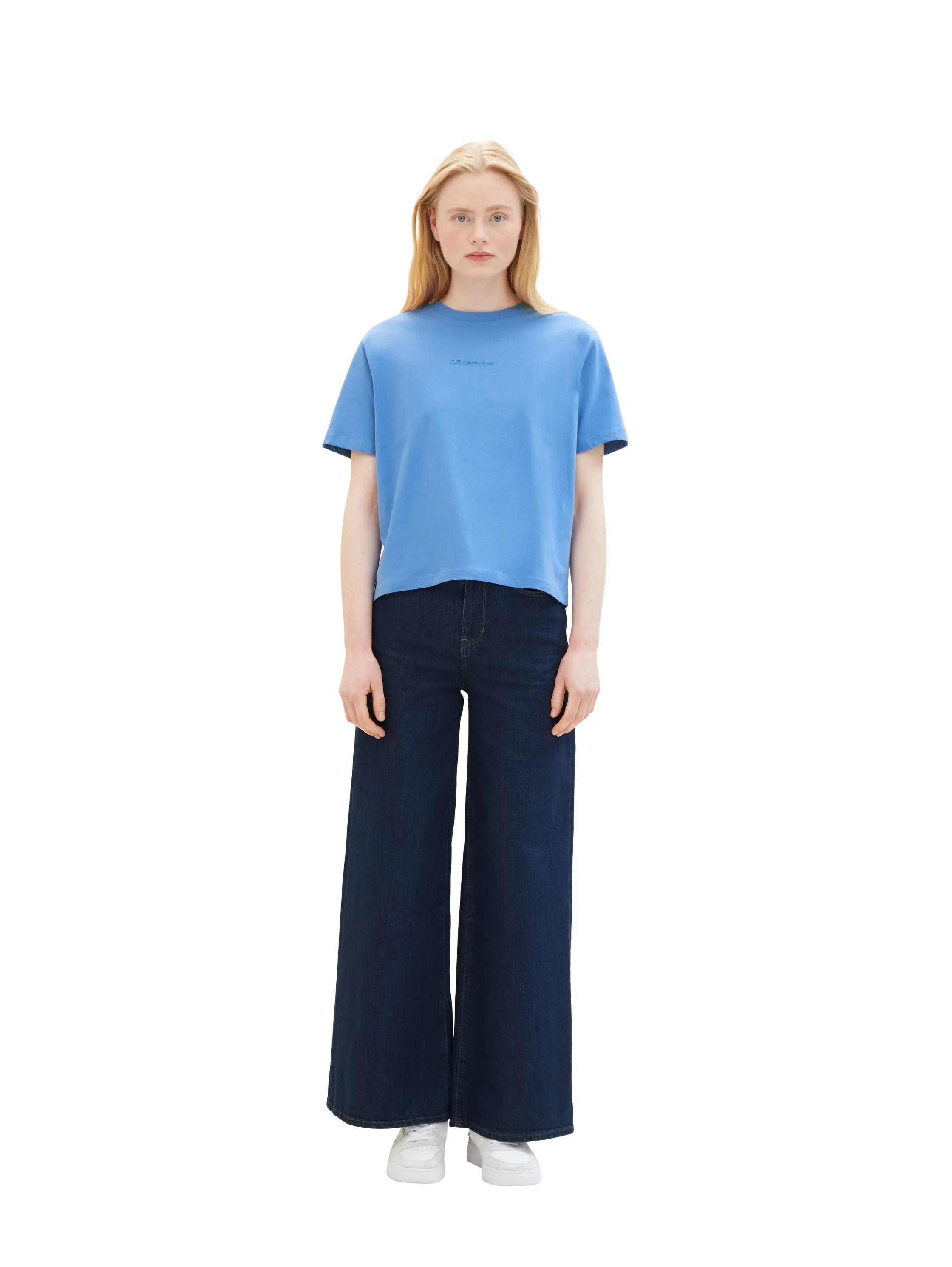 Denim Tom Tailor Sicilian Blue Women Boxy Fit Cotton T-Shirt SKU: 1041159_18712 Image 02