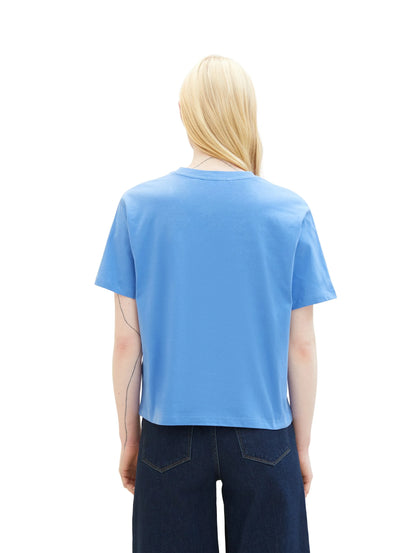 Denim Tom Tailor Sicilian Blue Women Boxy Fit Cotton T-Shirt SKU: 1041159_18712 Image 03