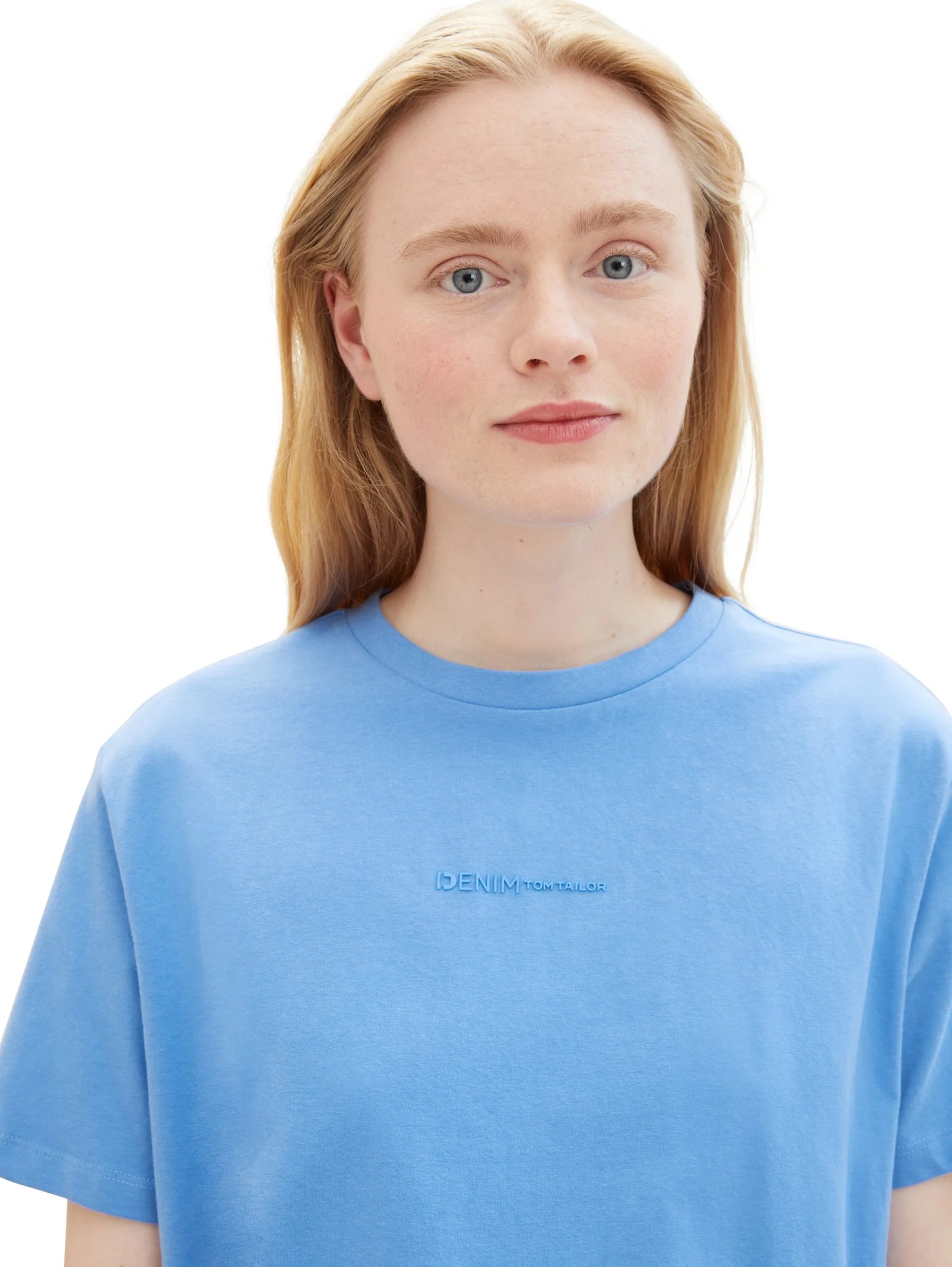 Denim Tom Tailor Sicilian Blue Women Boxy Fit Cotton T-Shirt SKU: 1041159_18712 Image 05