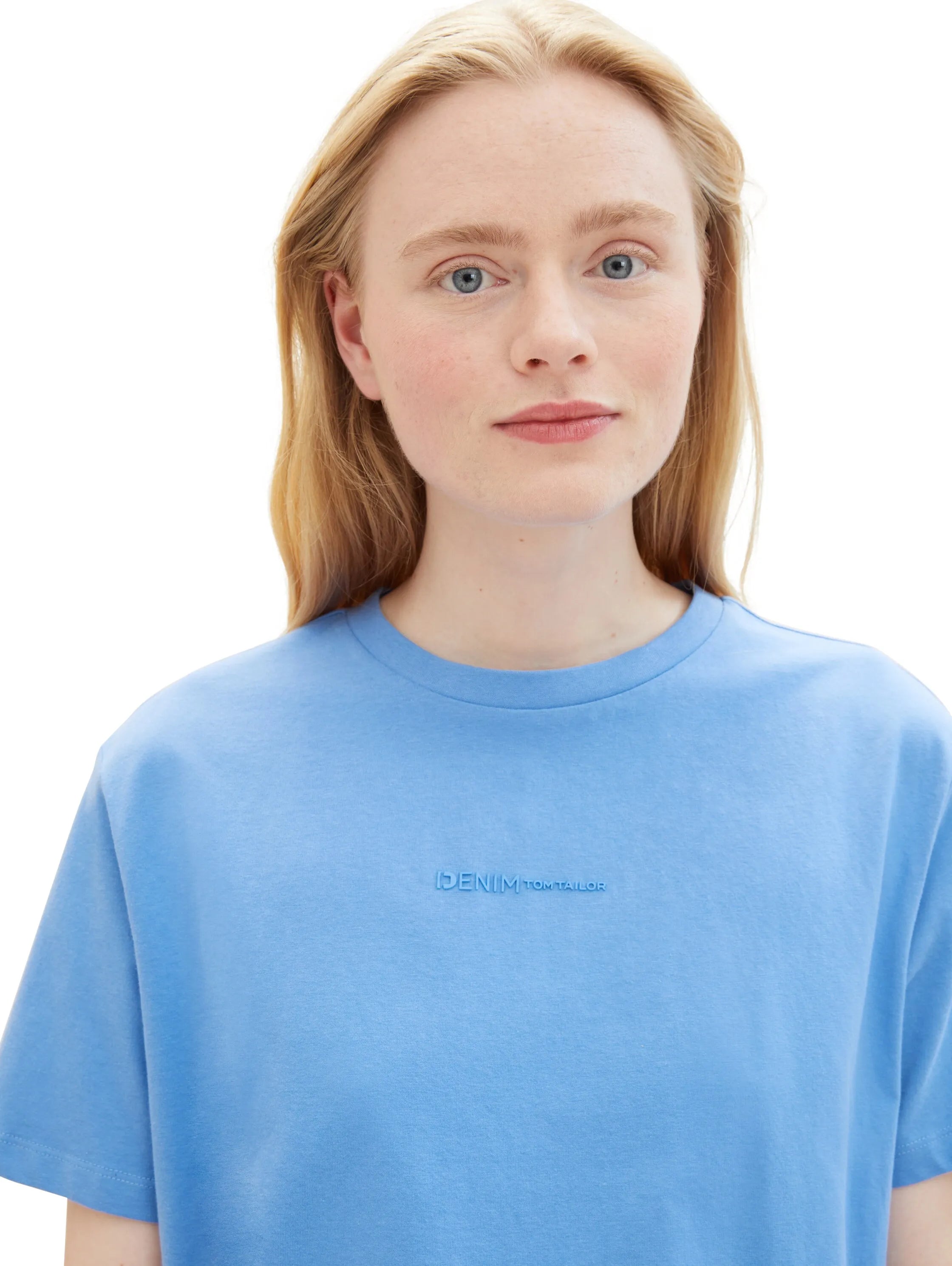 Denim Tom Tailor Sicilian Blue Women Boxy Fit Cotton T-Shirt SKU: 1041159_18712 Image 05