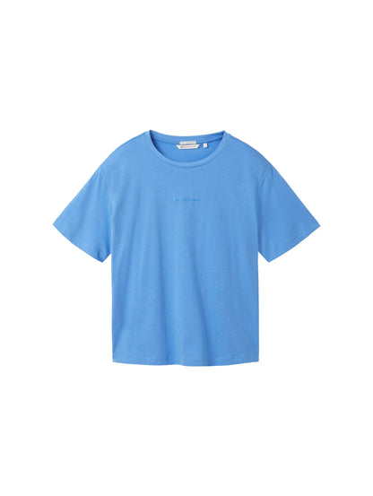 Denim Tom Tailor Sicilian Blue Women Boxy Fit Cotton T-Shirt SKU: 1041159_18712 Image 07