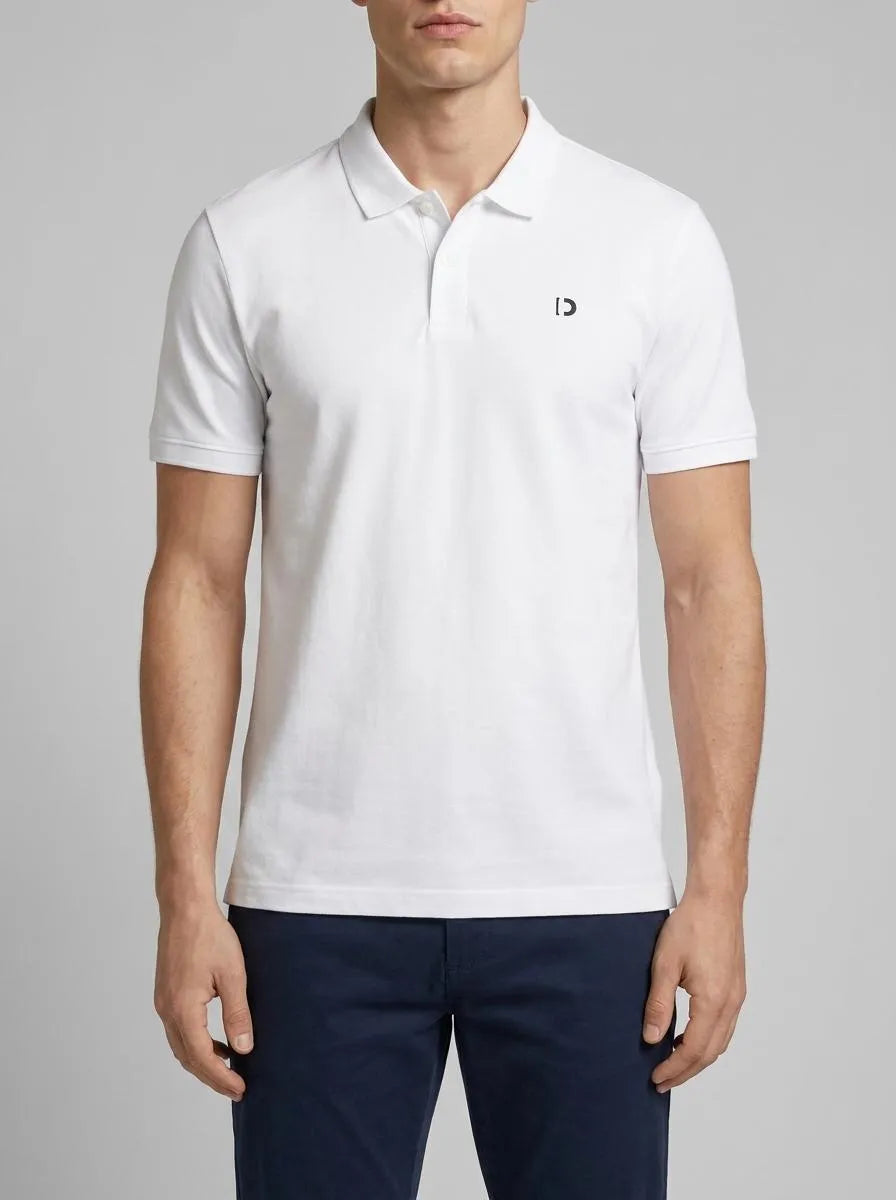 Denim Tom Tailor White Men Basic Polo Shirt with a Logo Print SKU: 1041184_20000 Image 00