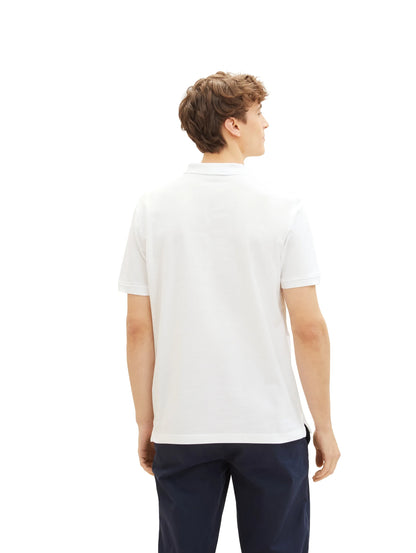 Denim Tom Tailor White Men Basic Polo Shirt with a Logo Print SKU: 1041184_20000 Image 03