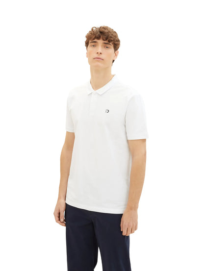 Denim Tom Tailor White Men Basic Polo Shirt with a Logo Print SKU: 1041184_20000 Image 04