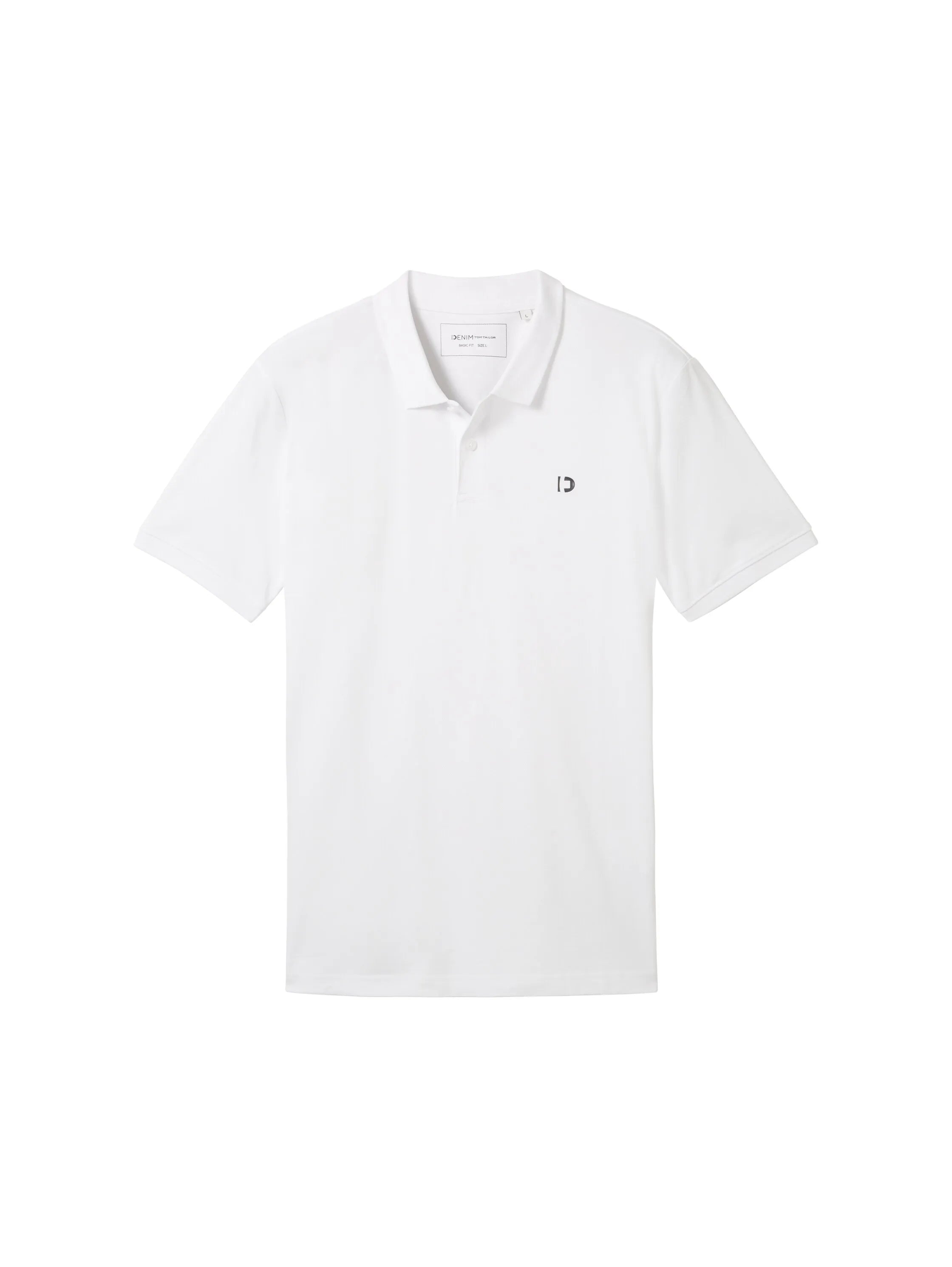 Denim Tom Tailor White Men Basic Polo Shirt with a Logo Print SKU: 1041184_20000 Image 07