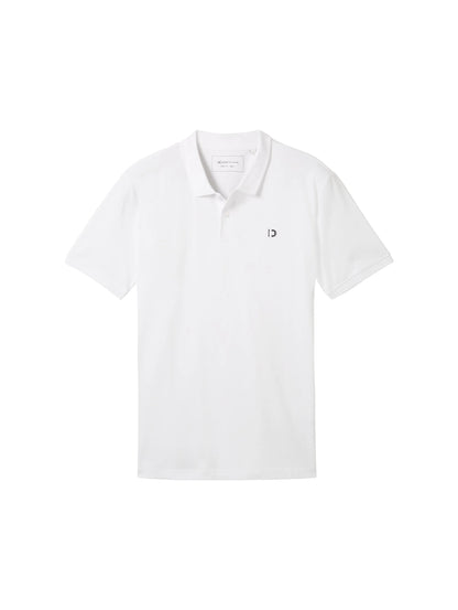 Denim Tom Tailor White Men Basic Polo Shirt with a Logo Print SKU: 1041184_20000 Image 07