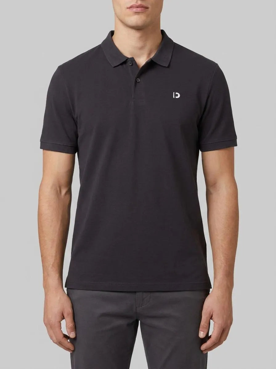 Denim Tom Tailor Coal Grey Men Basic Polo Shirt with a Logo Print SKU: 1041184_29476 Image 00