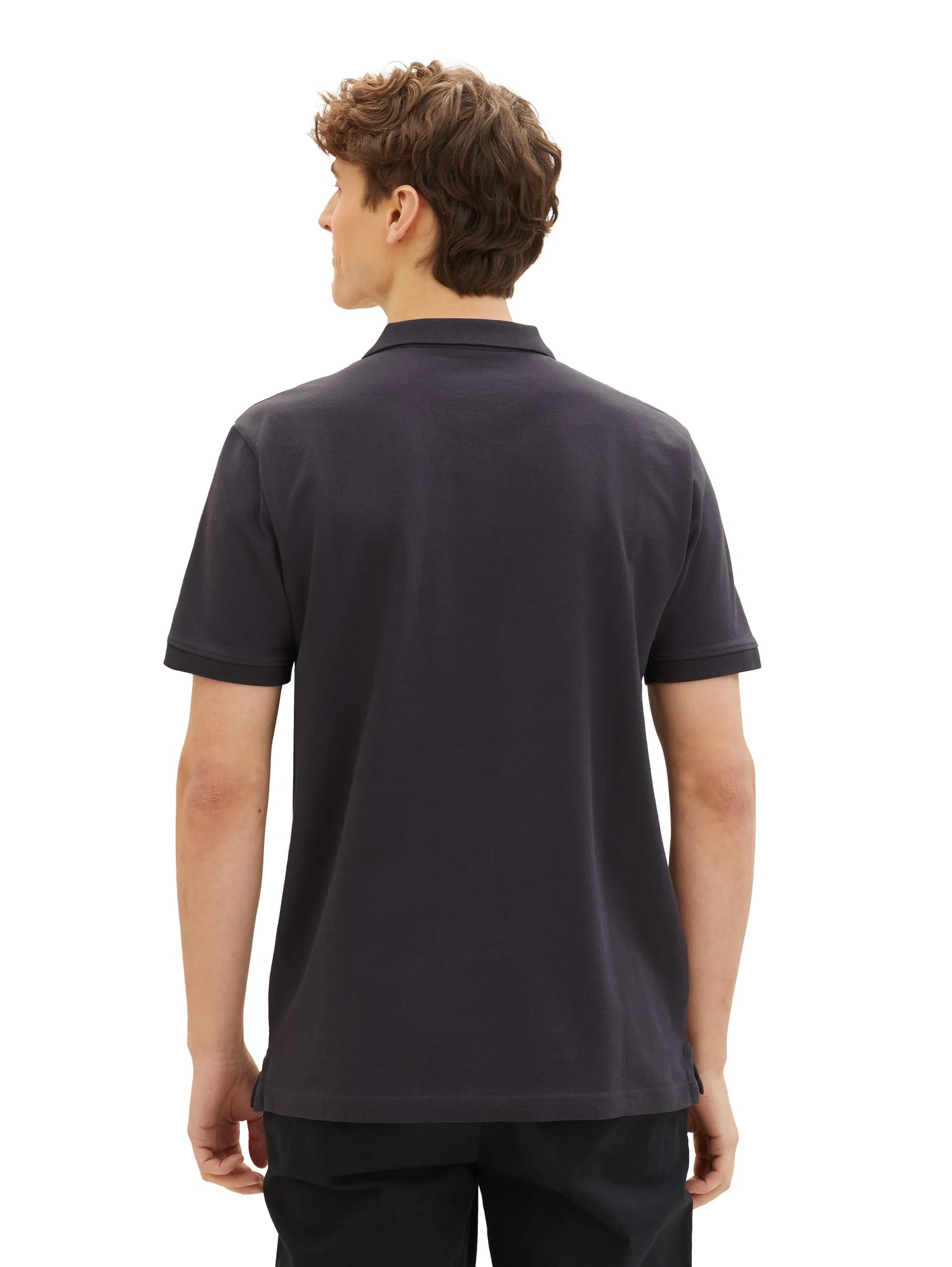 Denim Tom Tailor Coal Grey Men Basic Polo Shirt with a Logo Print SKU: 1041184_29476 Image 03