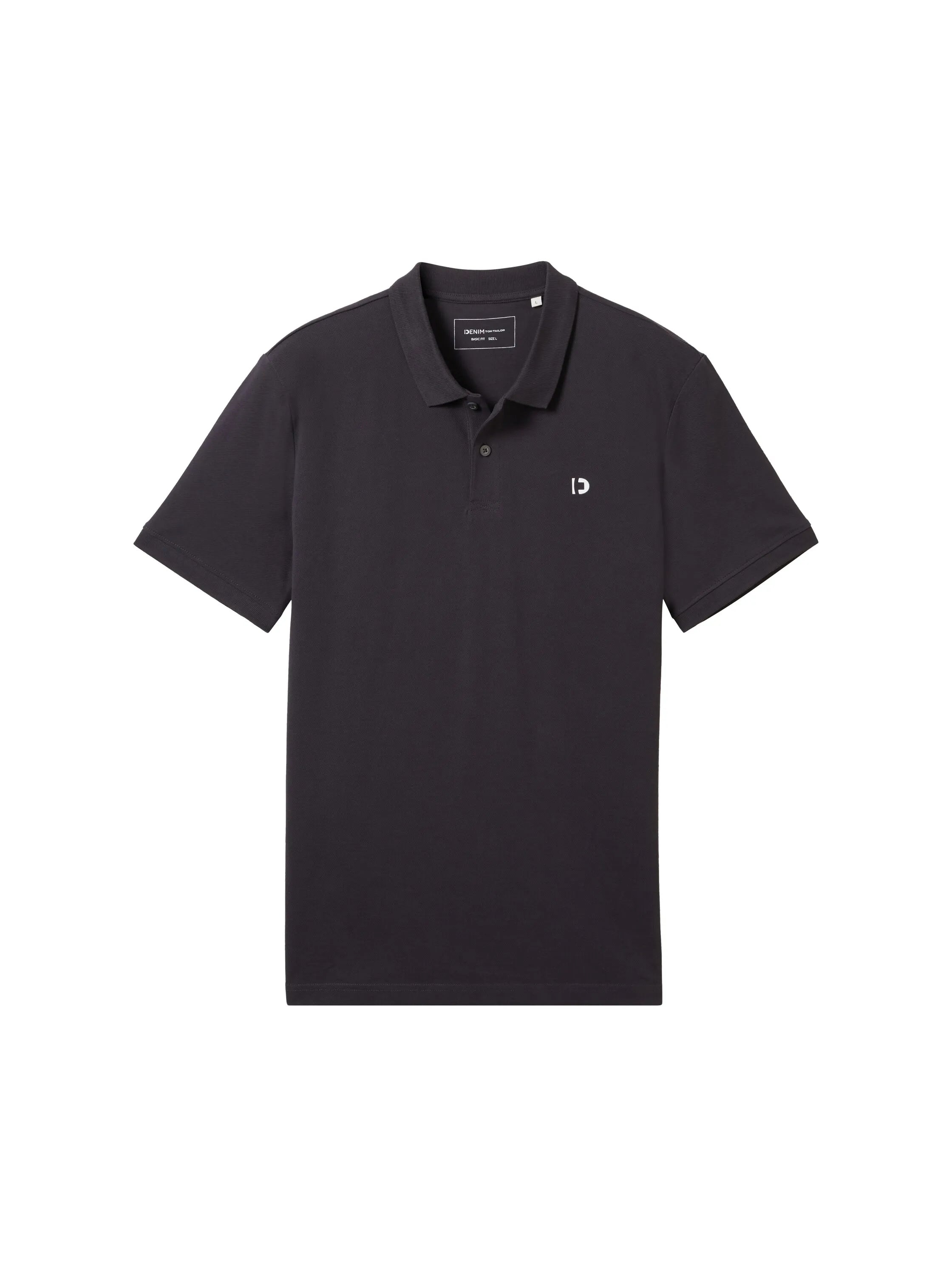 Denim Tom Tailor Coal Grey Men Basic Polo Shirt with a Logo Print SKU: 1041184_29476 Image 07