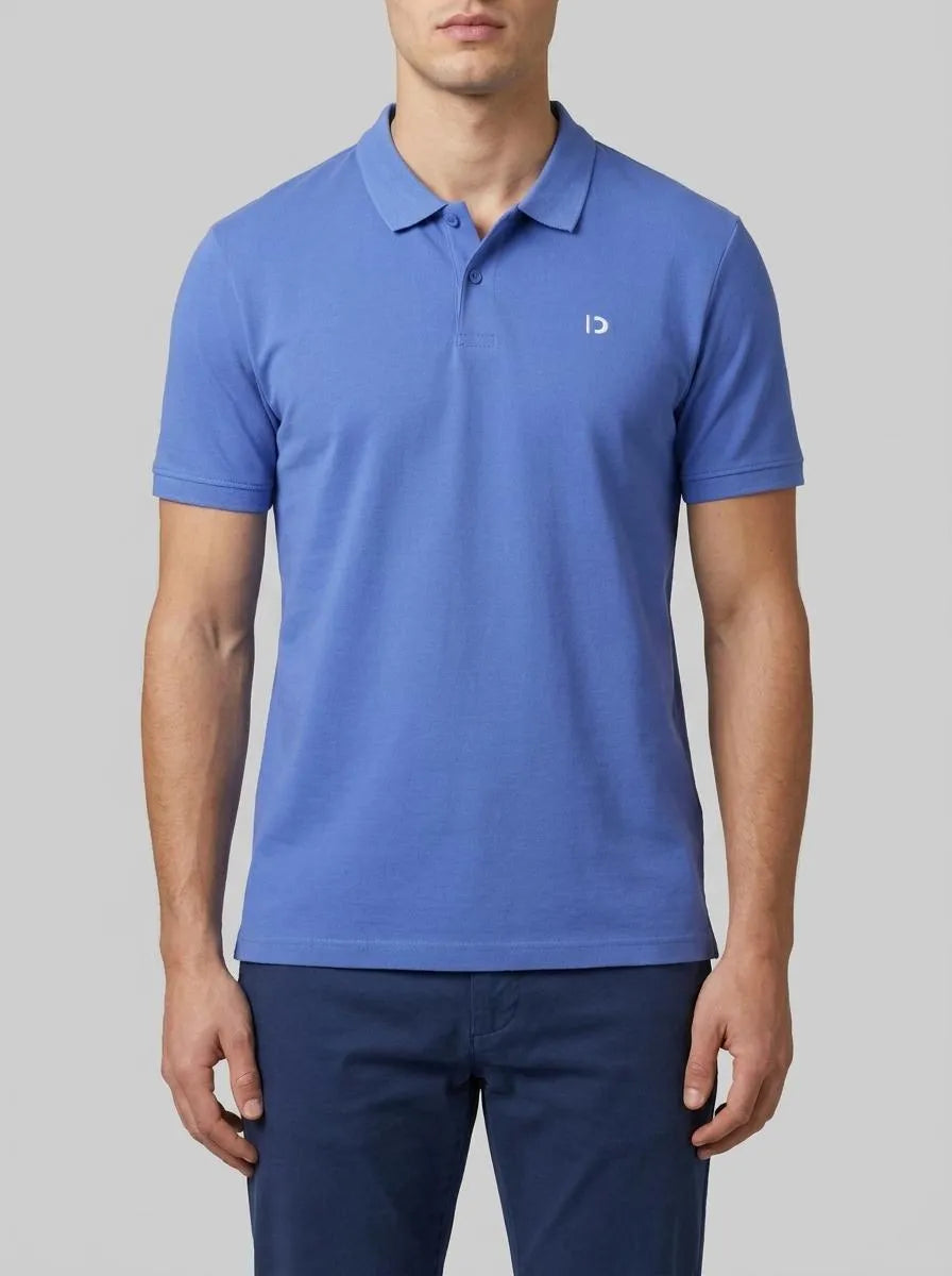 Denim Tom Tailor Blueberry Blue Men Basic Polo Shirt with a Logo Print SKU: 1041184_30104 Image 00