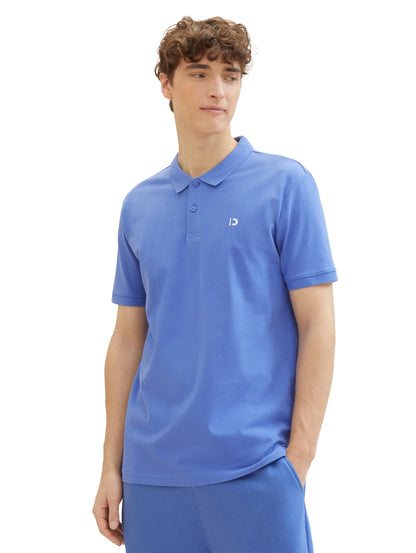Denim Tom Tailor Blueberry Blue Men Basic Polo Shirt with a Logo Print SKU: 1041184_30104 Image 01