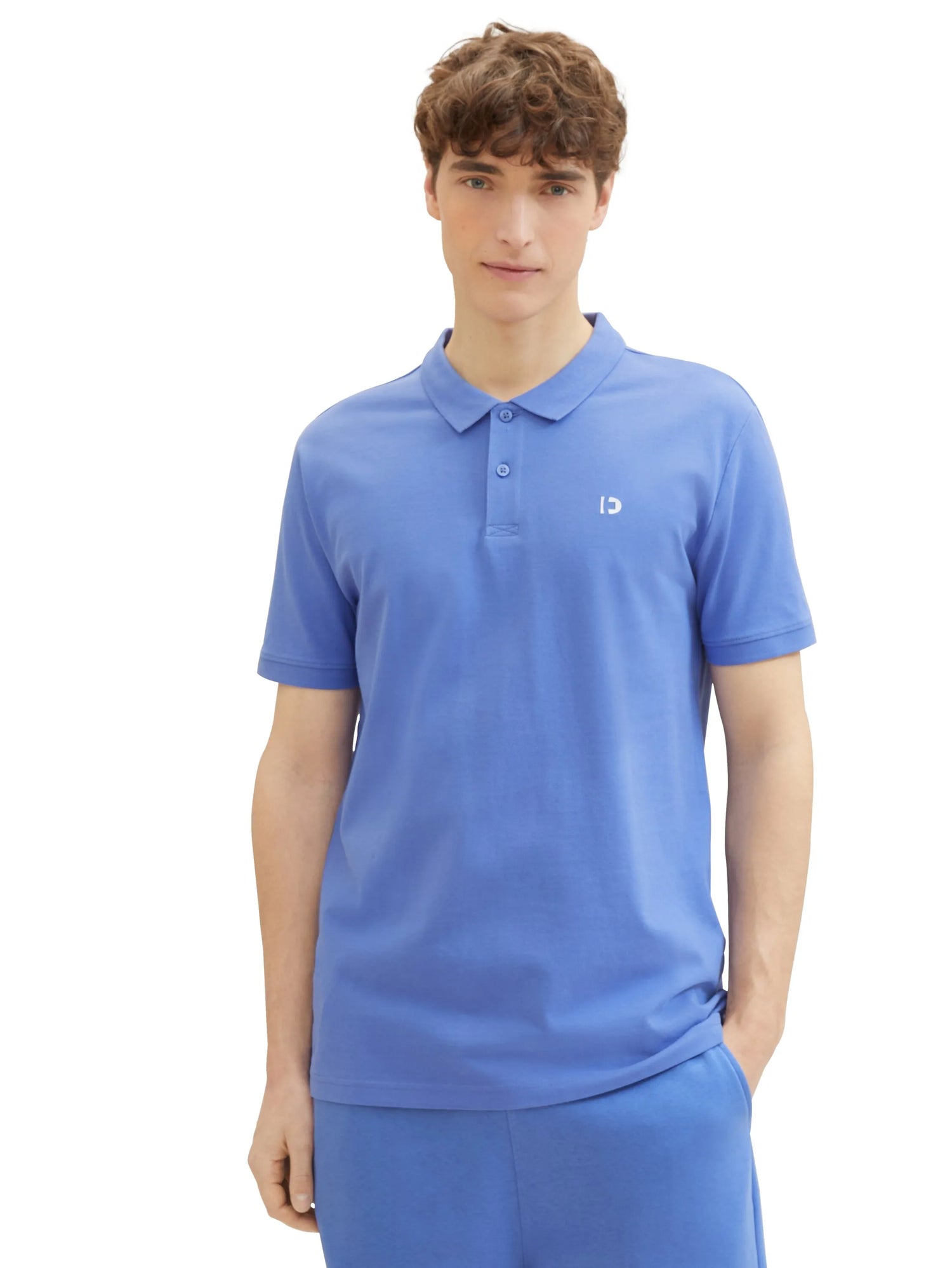 Denim Tom Tailor Blueberry Blue Men Basic Polo Shirt with a Logo Print SKU: 1041184_30104 Image 06