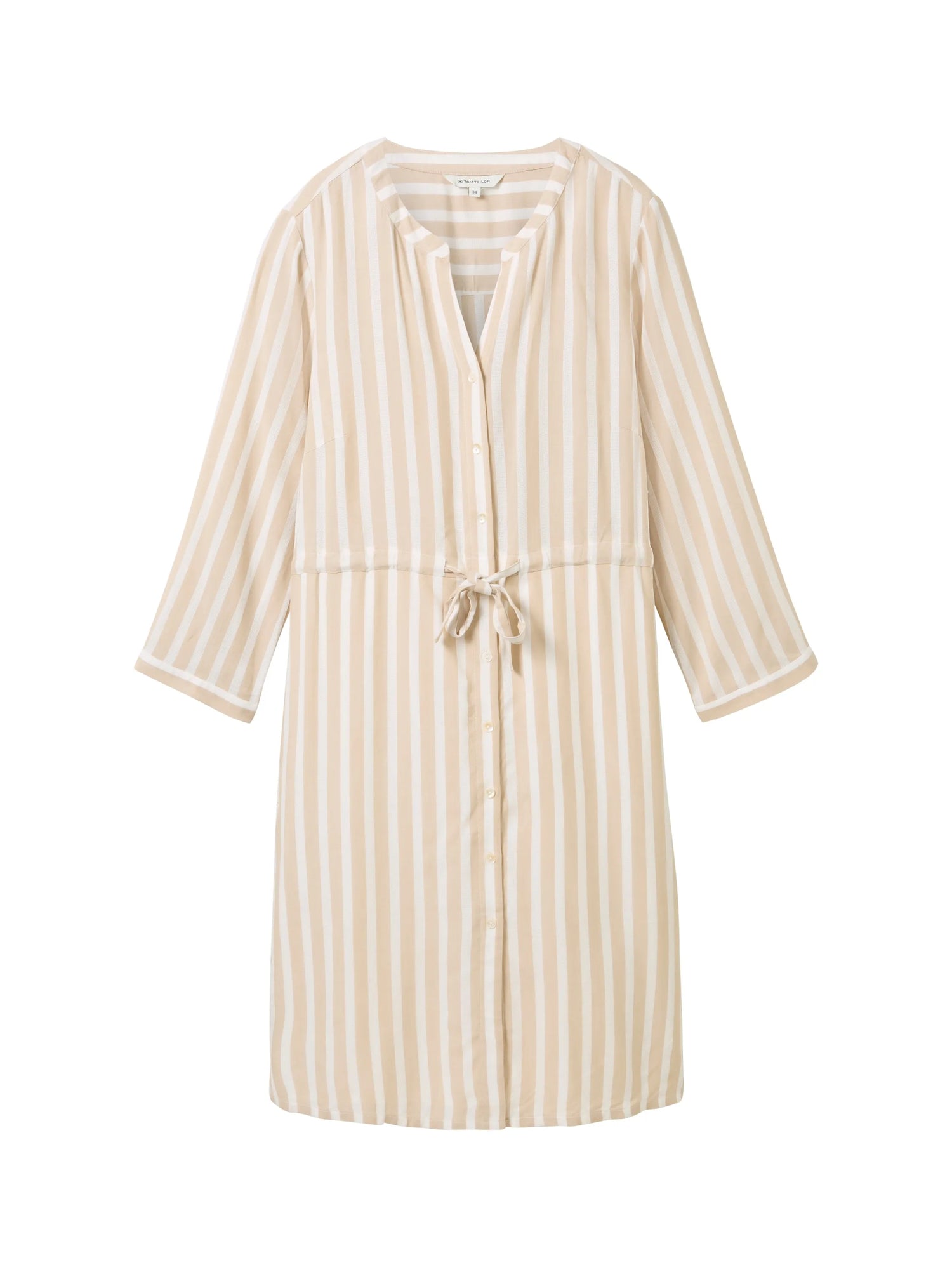 Tom Tailor Beige Offwhite Stripe Women Striped Dress SKU: 1041204_35211 Image 07