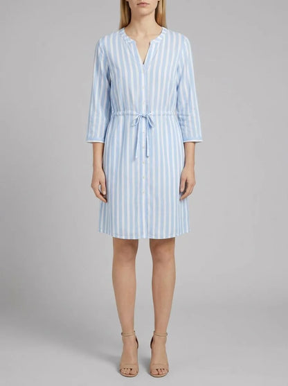 Tom Tailor Offwhite Blue Vertical Stripe Women Striped Dress SKU: 1041204_35221 Image 00