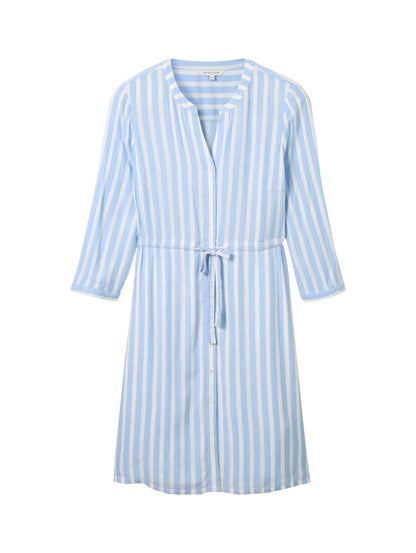 Tom Tailor Offwhite Blue Vertical Stripe Women Striped Dress SKU: 1041204_35221 Image 07