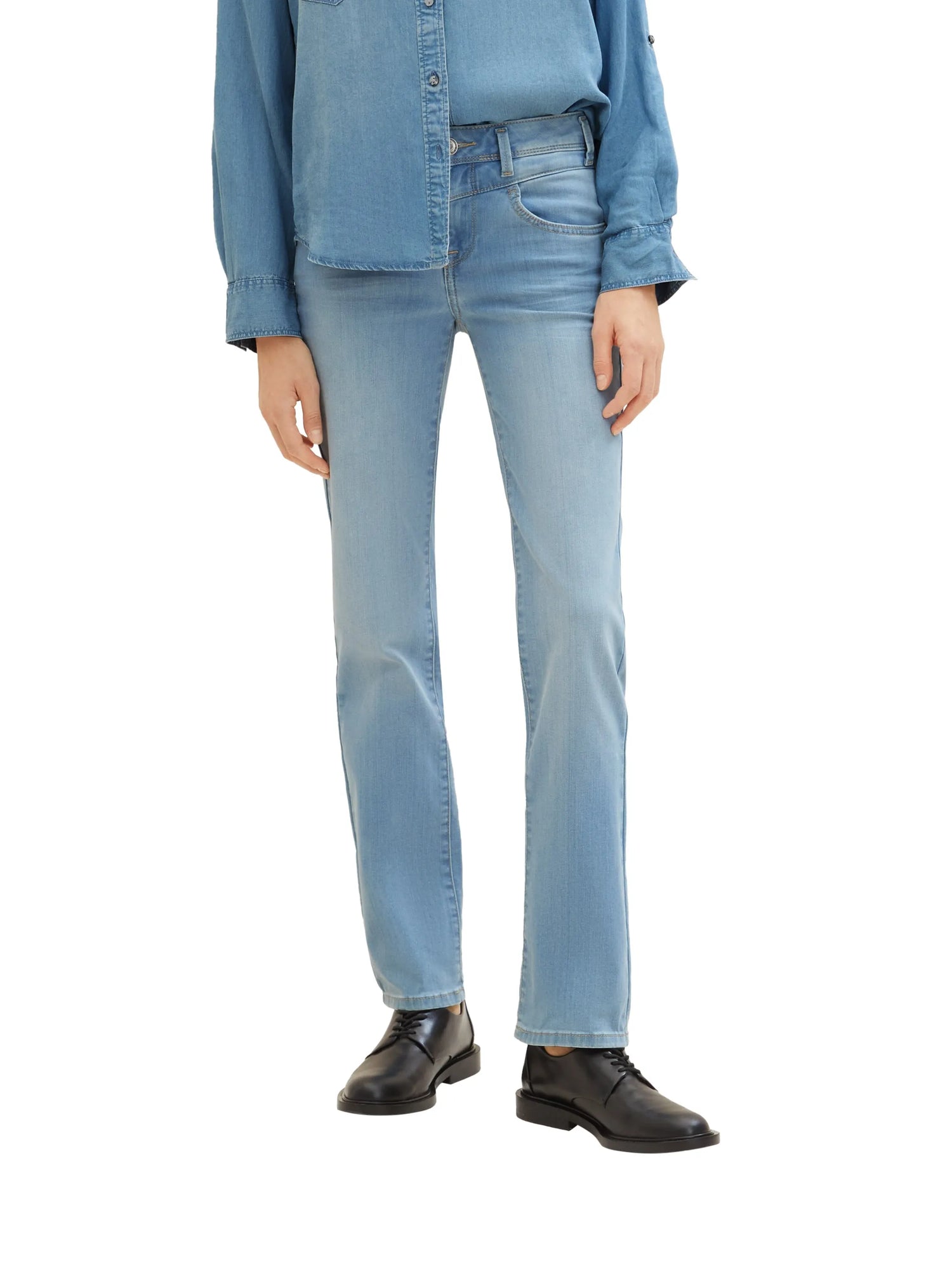 Tom Tailor Light Stone Wash Denim Women Ttalexa Straight Jeans with Recycled Polyester SKU: 1041209_10280 Image 01