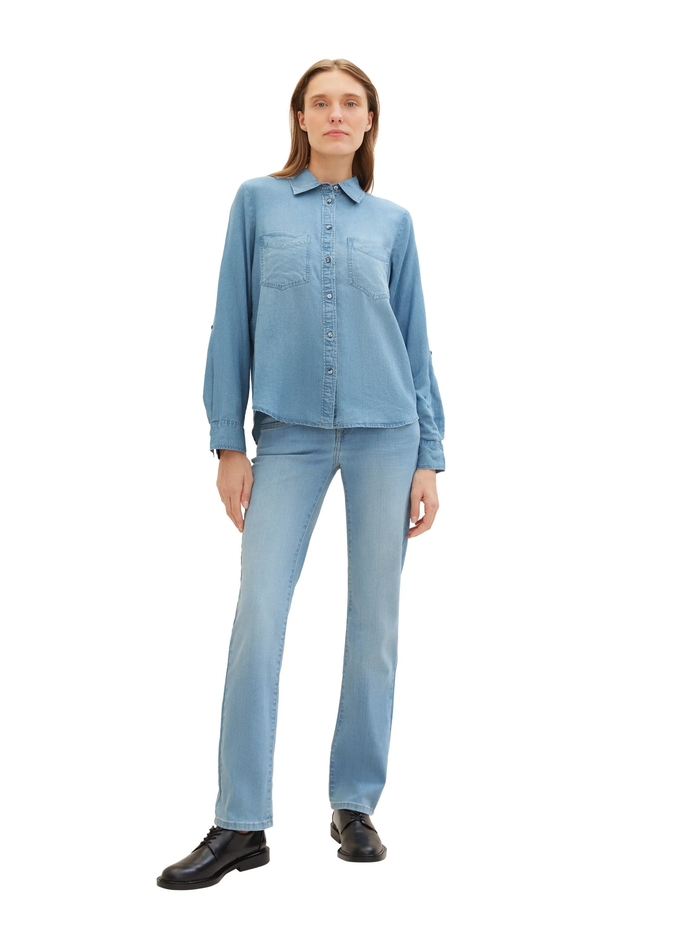 Tom Tailor Light Stone Wash Denim Women Ttalexa Straight Jeans with Recycled Polyester SKU: 1041209_10280 Image 03