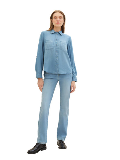 Tom Tailor Light Stone Wash Denim Women Ttalexa Straight Jeans with Recycled Polyester SKU: 1041209_10280 Image 03