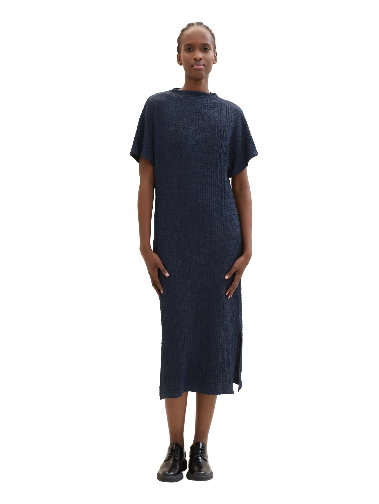 Denim Tom Tailor Sky Captain Blue Women Midi Dress with Texture SKU: 1041227_10668 Image 01