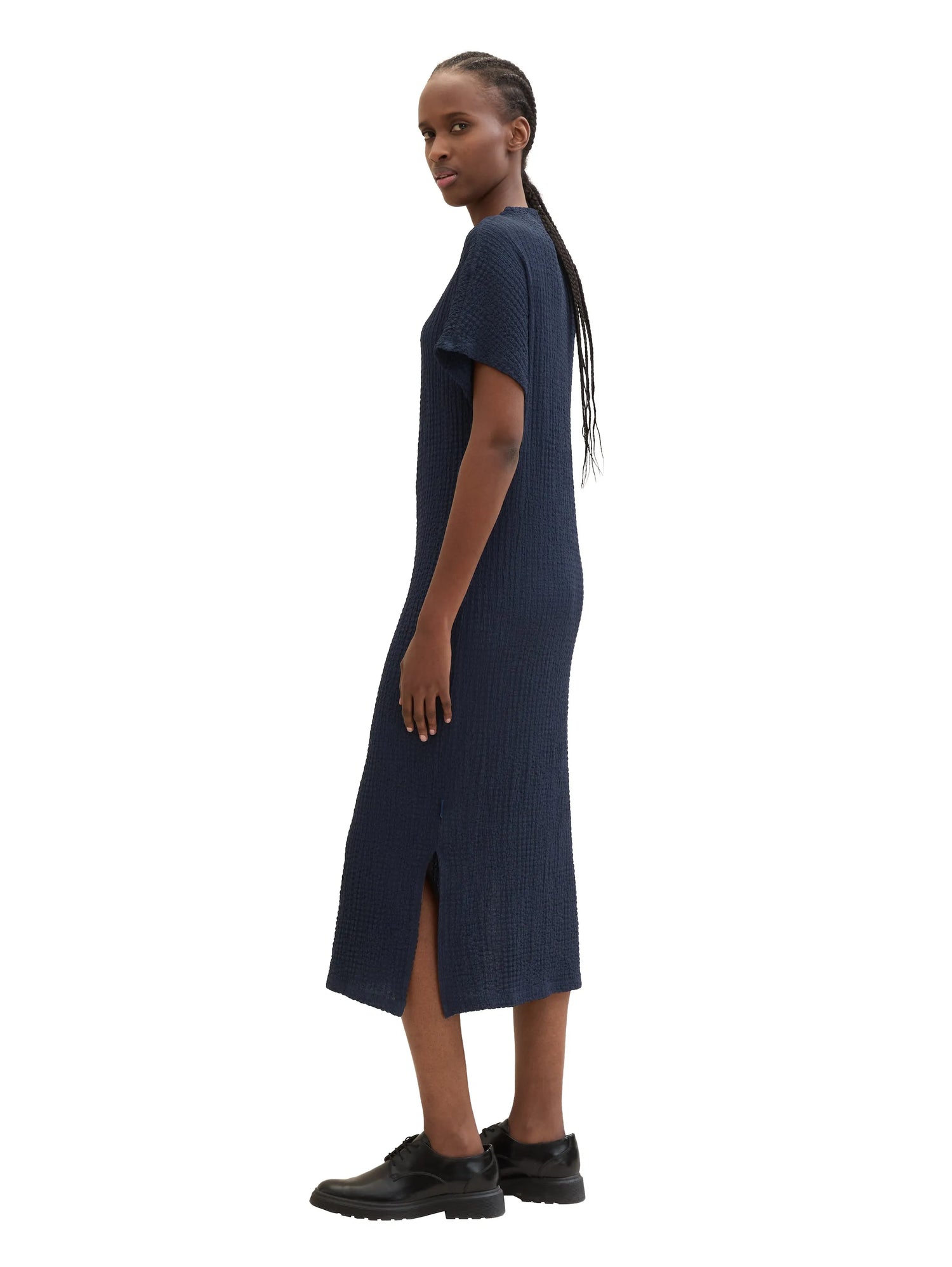 Denim Tom Tailor Sky Captain Blue Women Midi Dress with Texture SKU: 1041227_10668 Image 02
