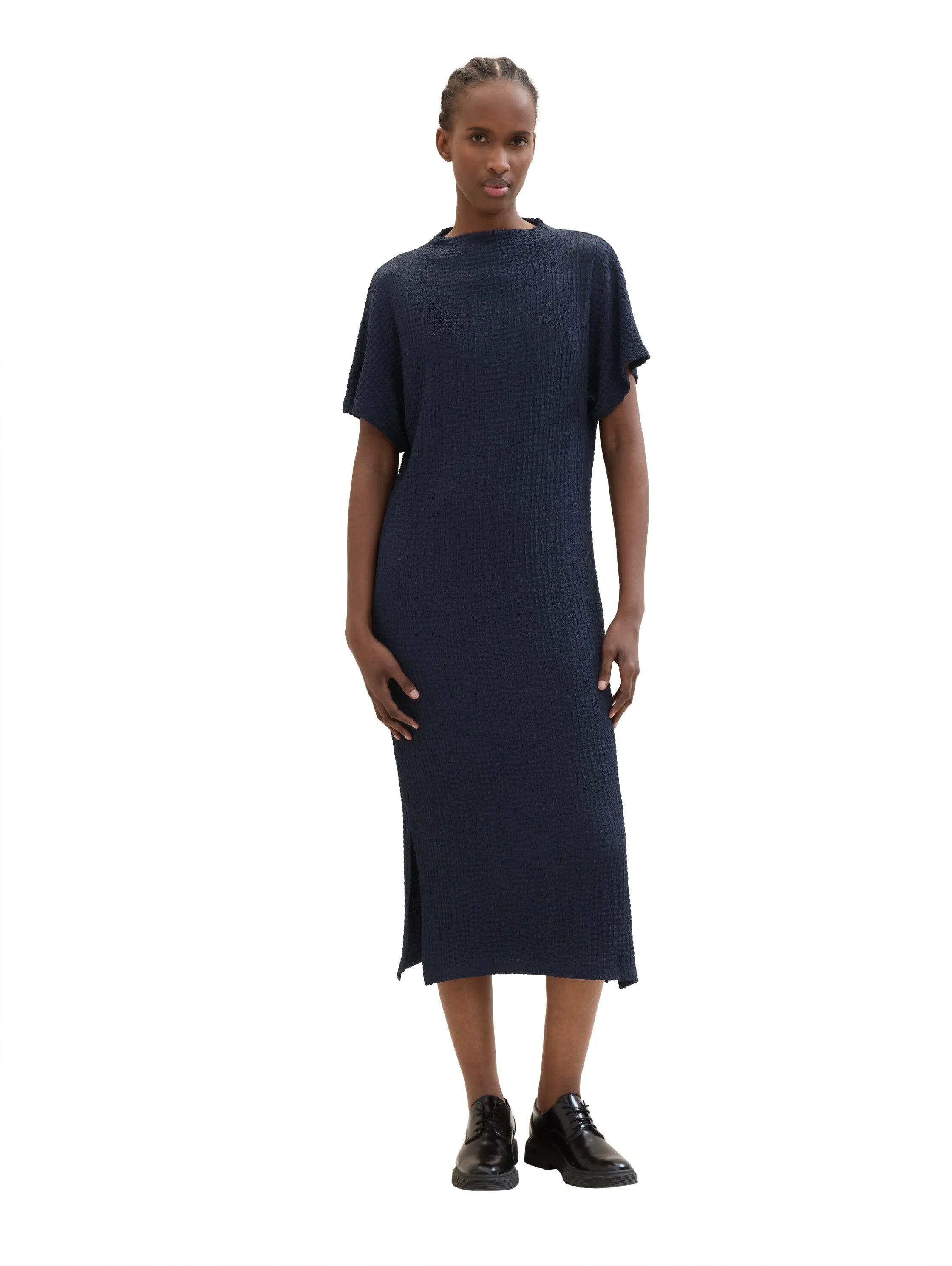 Denim Tom Tailor Sky Captain Blue Women Midi Dress with Texture SKU: 1041227_10668 Image 04